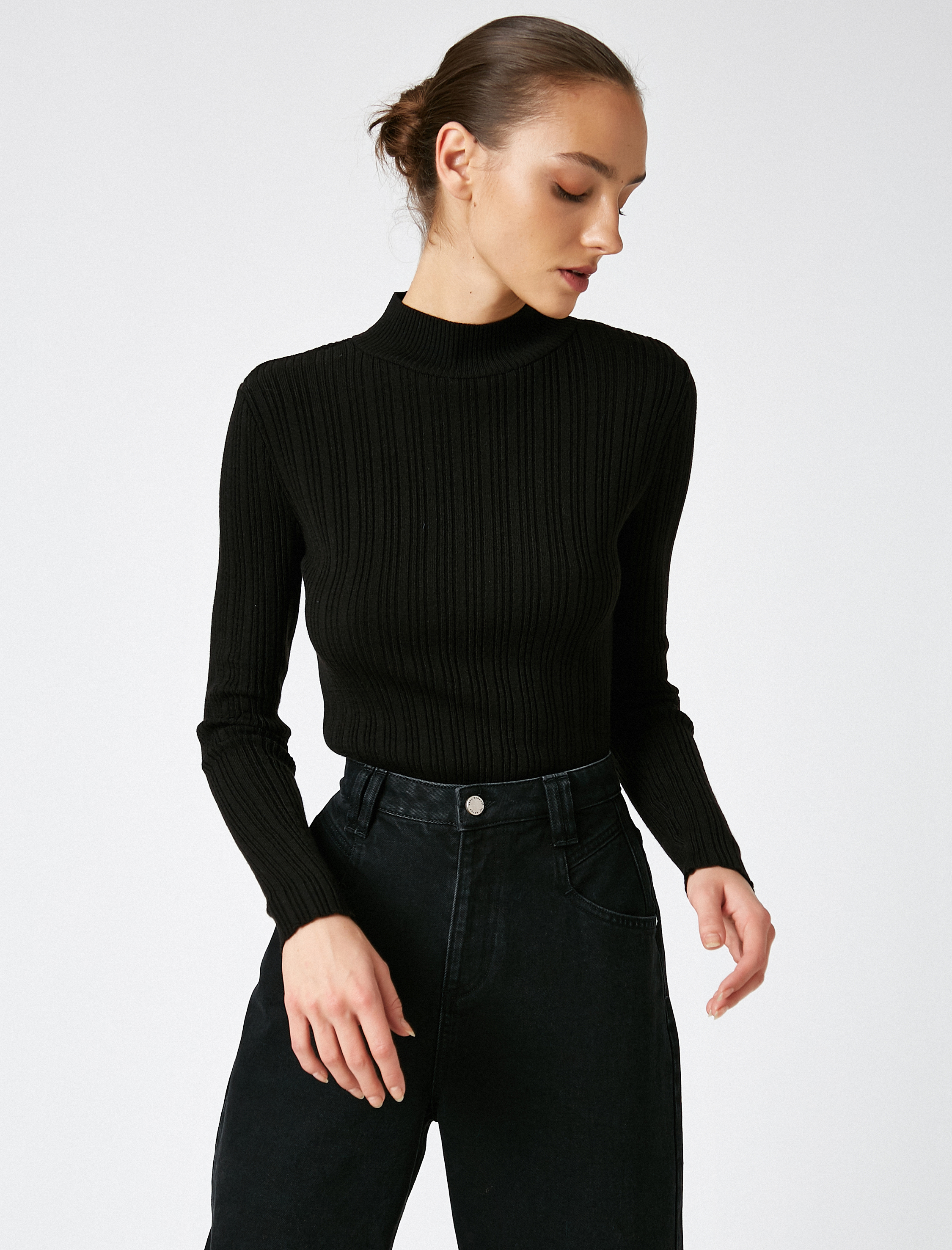   Dik Yaka Basic Triko Kazak