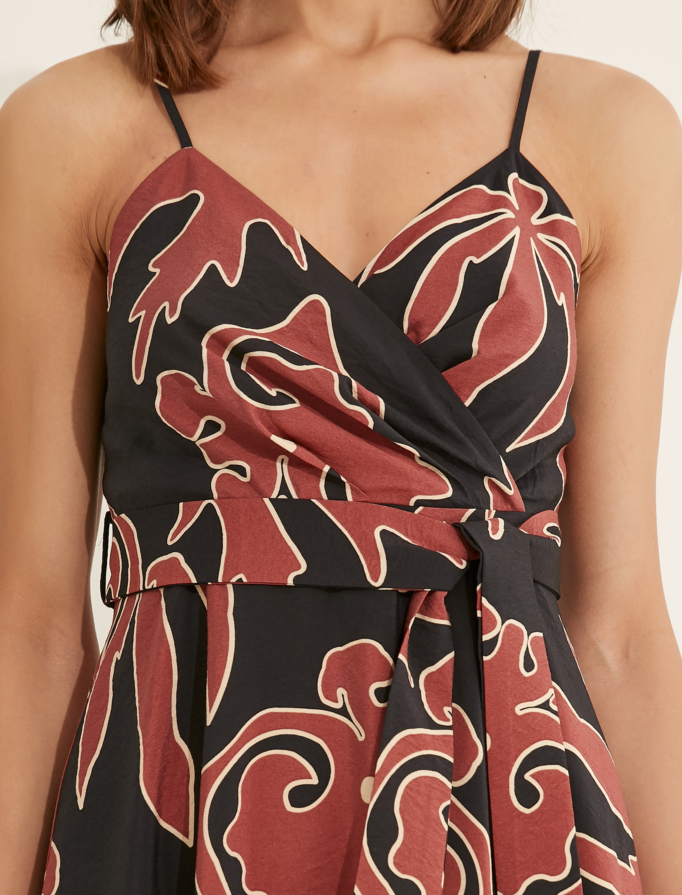   Melis Ağazat X Koton - İnce Askılı Desenli Elbise