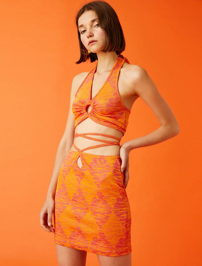  Belden Bağlamalı Mini Etek