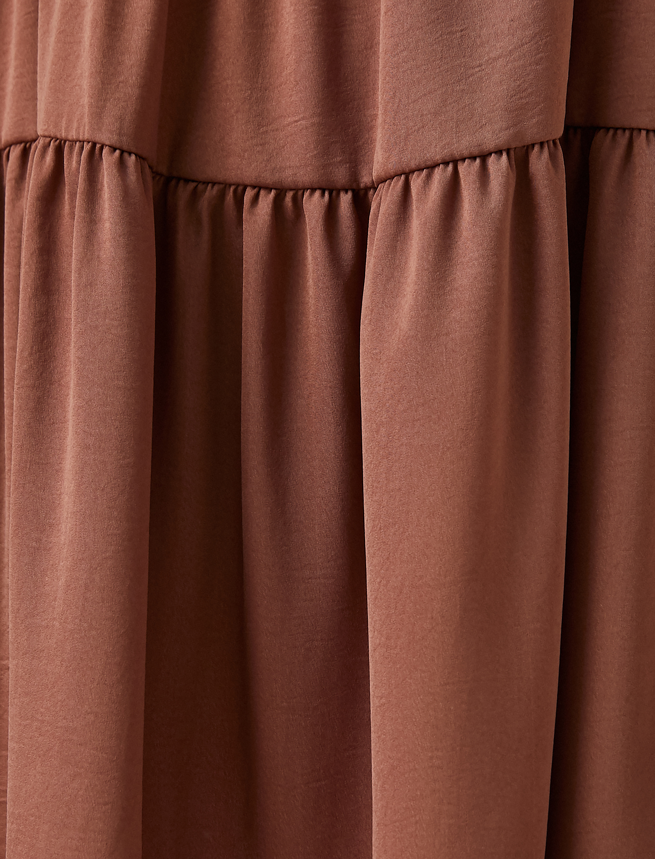   Katlı Mini Elbise V Yaka Aerobin Kumaş