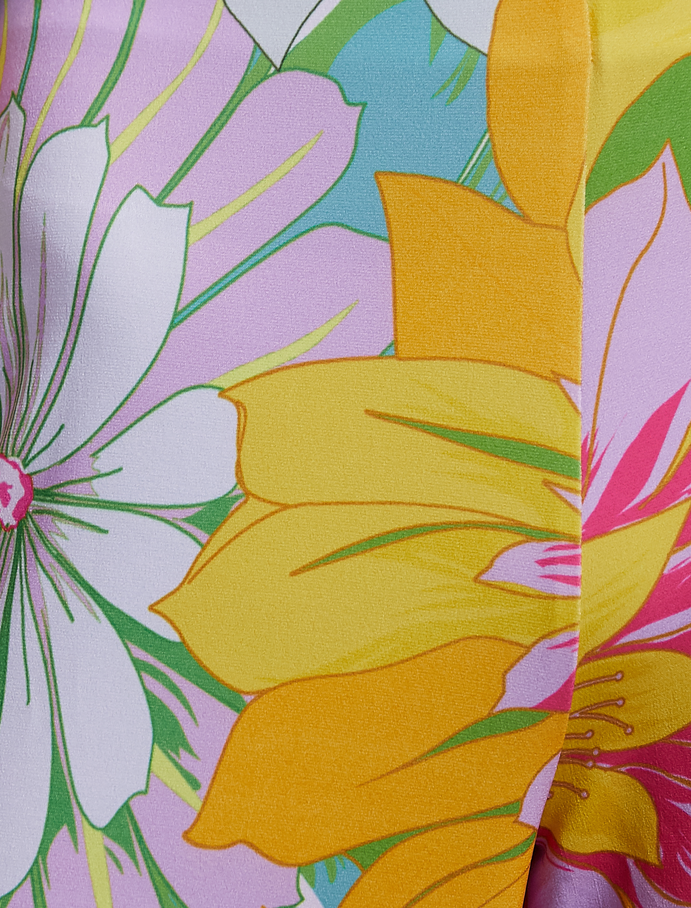   Çiçek Baskılı Yırtmaçlı Pantolon