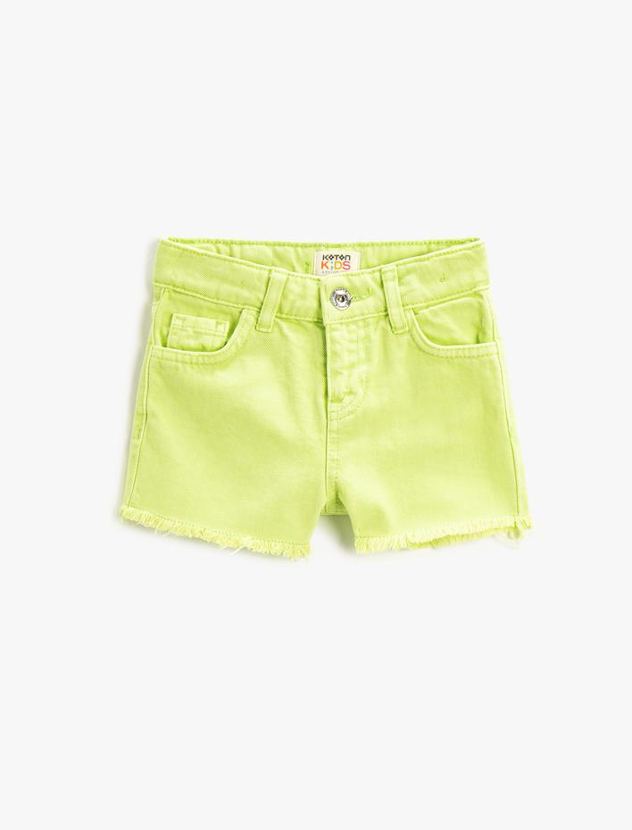 Kız Çocuk Pamuklu Gabardin Şort