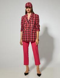 Dikiş Detaylı Crop Pantolon Cepli