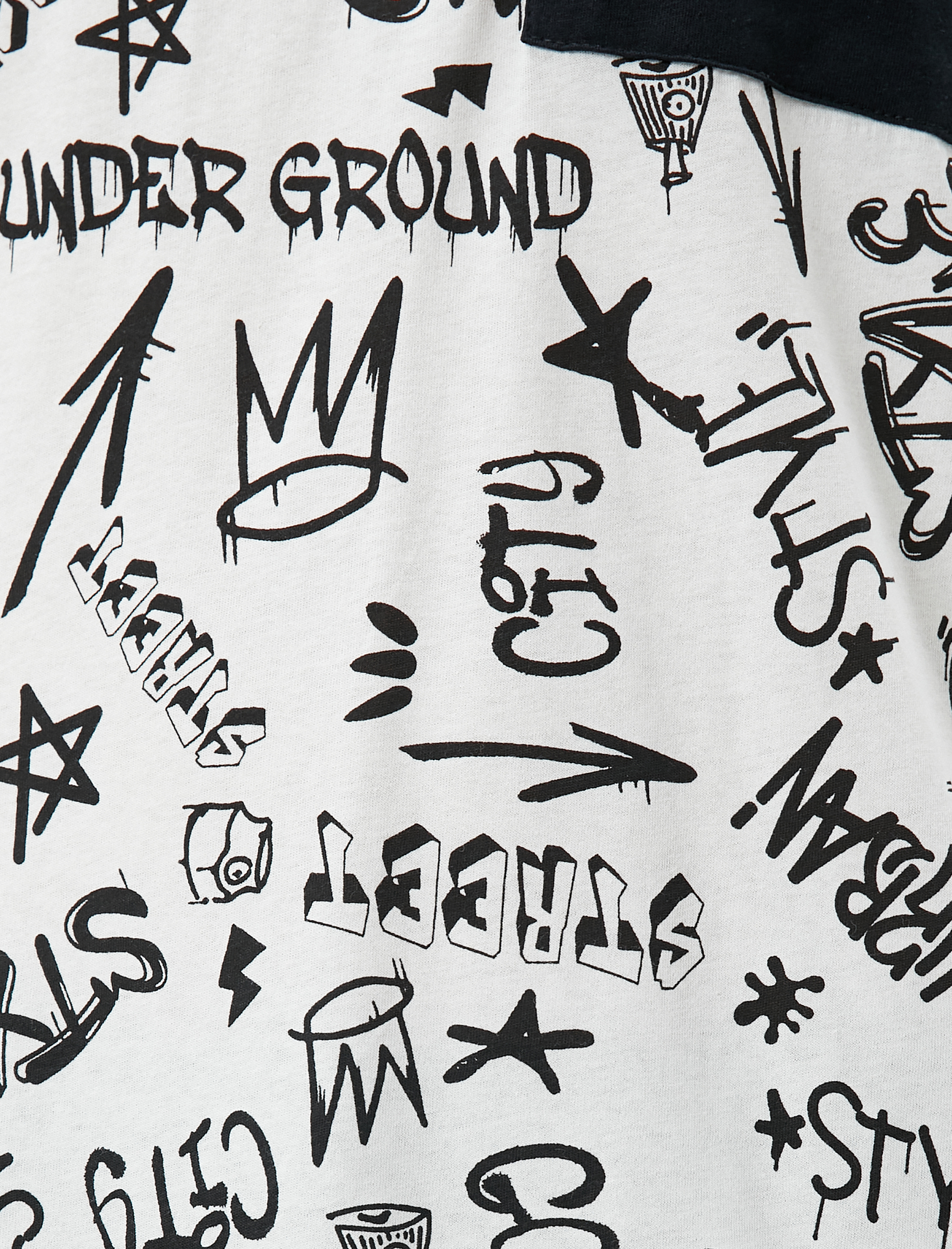   Oversize Tişört Slogan Baskılı Cep Detaylı