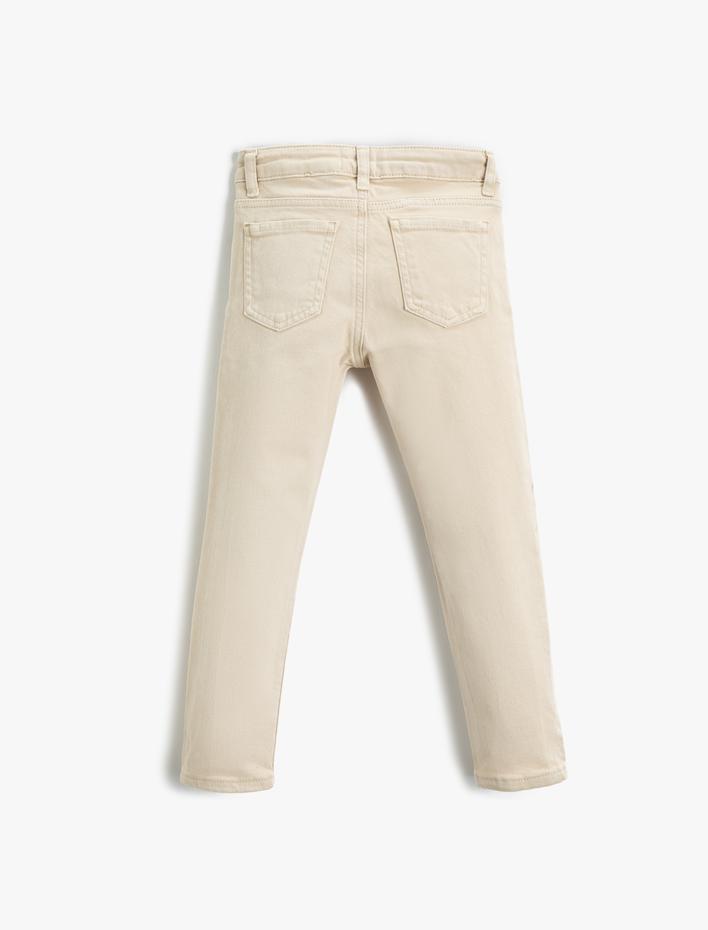 Erkek Çocuk Kot Pantolon Düz Paça Normal Bel - Straight Jean  Beli Ayarlanabilir Lastikli