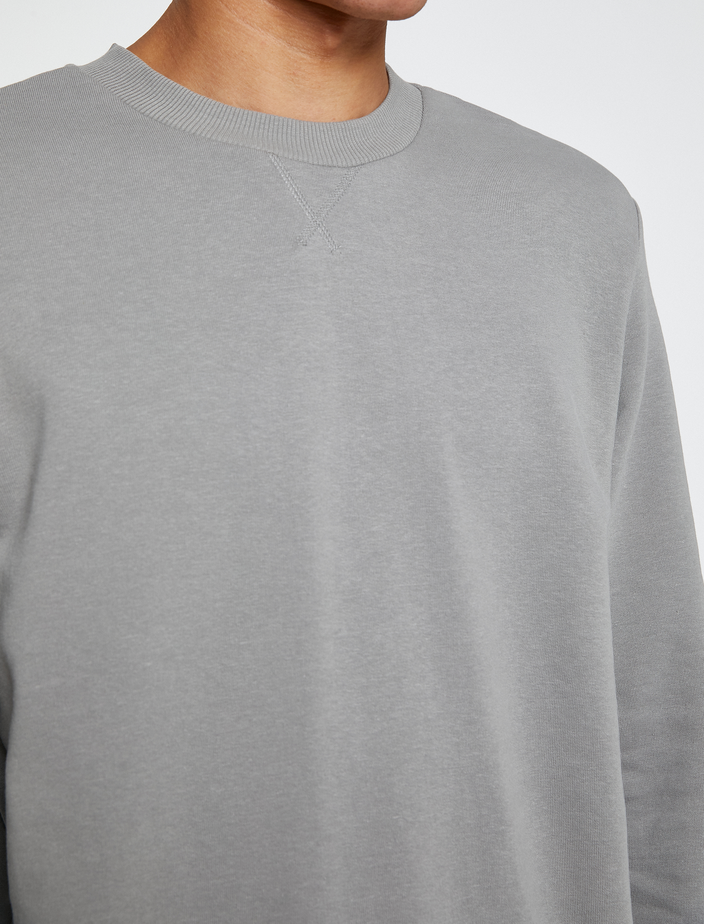   Basic Bisiklet Yaka Sweatshirt Uzun Kollu