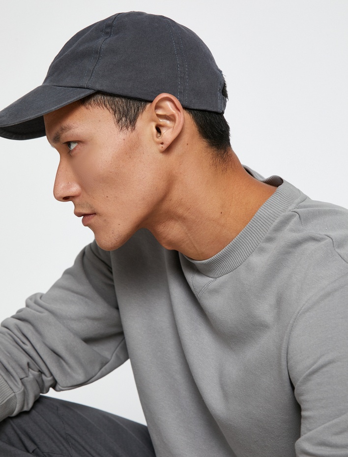  Basic Bisiklet Yaka Sweatshirt Uzun Kollu