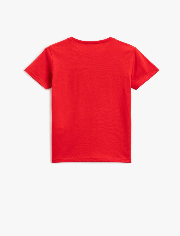 Erkek Çocuk Baskılı Kısa Kollu Tişört Bisiklet Yaka Pamuklu