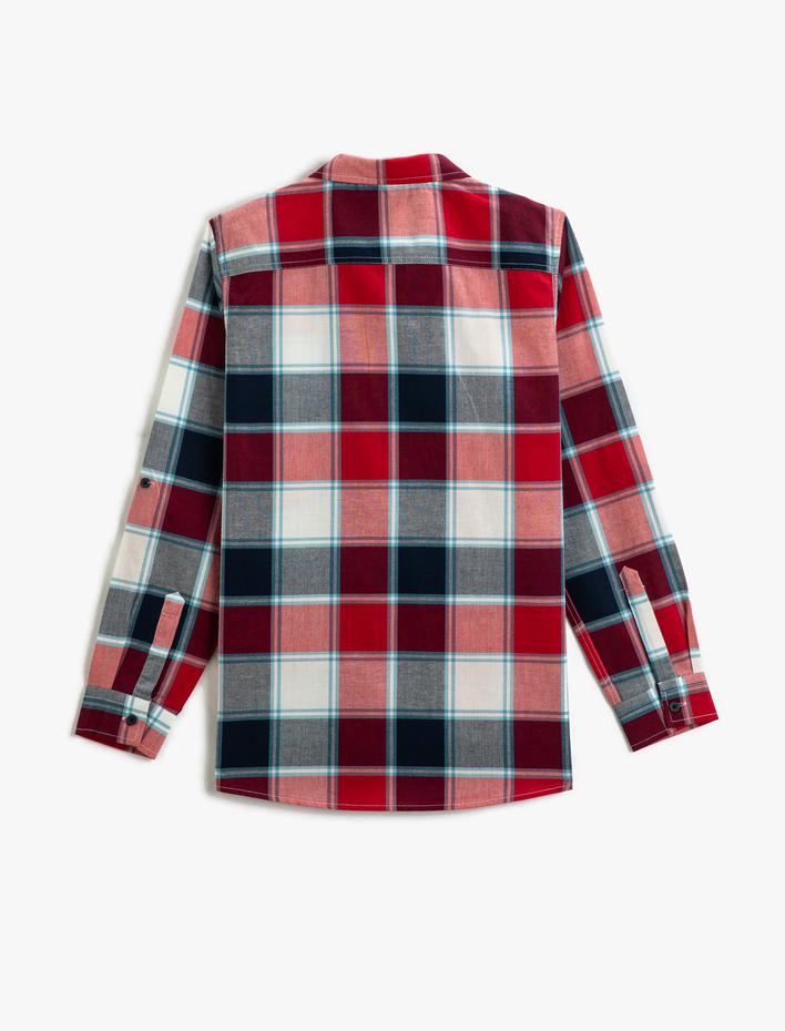 Erkek Çocuk Uzun Kollu Gömlek Kareli Düğmeli