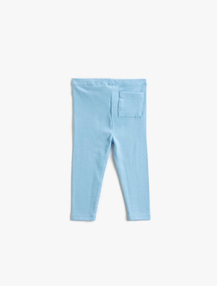 Kız Bebek Fitilli Basic Tayt Etiket Detaylı Beli Lastikli