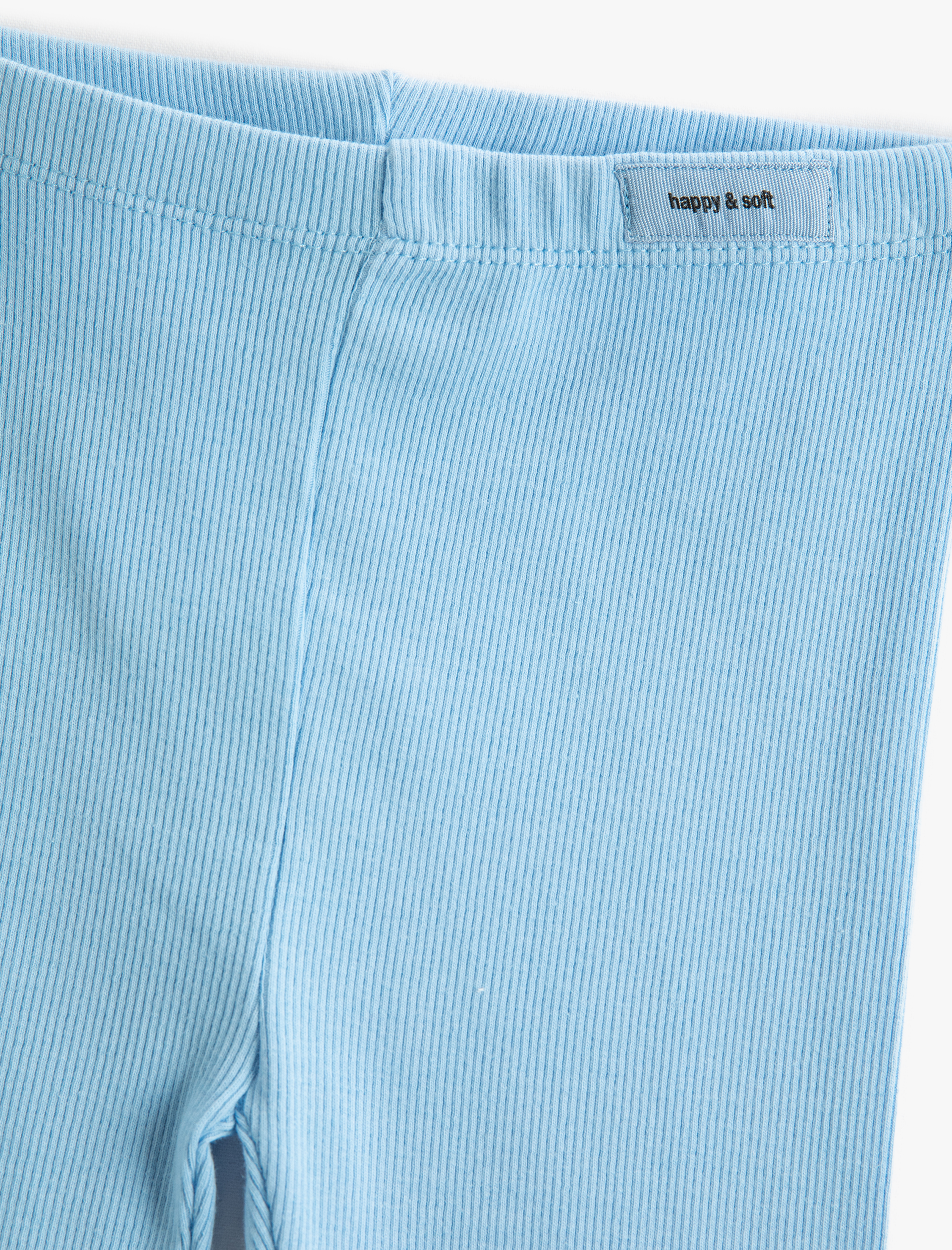  Kız Bebek Fitilli Basic Tayt Etiket Detaylı Beli Lastikli