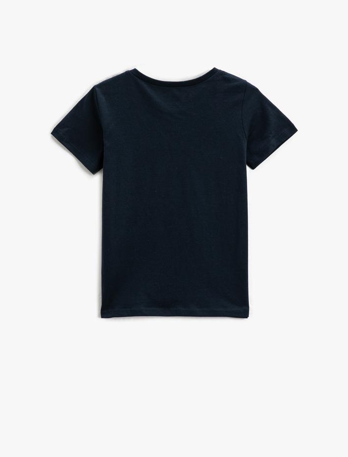 Erkek Çocuk Baskılı Kısa Kollu Tişört Bisiklet Yaka