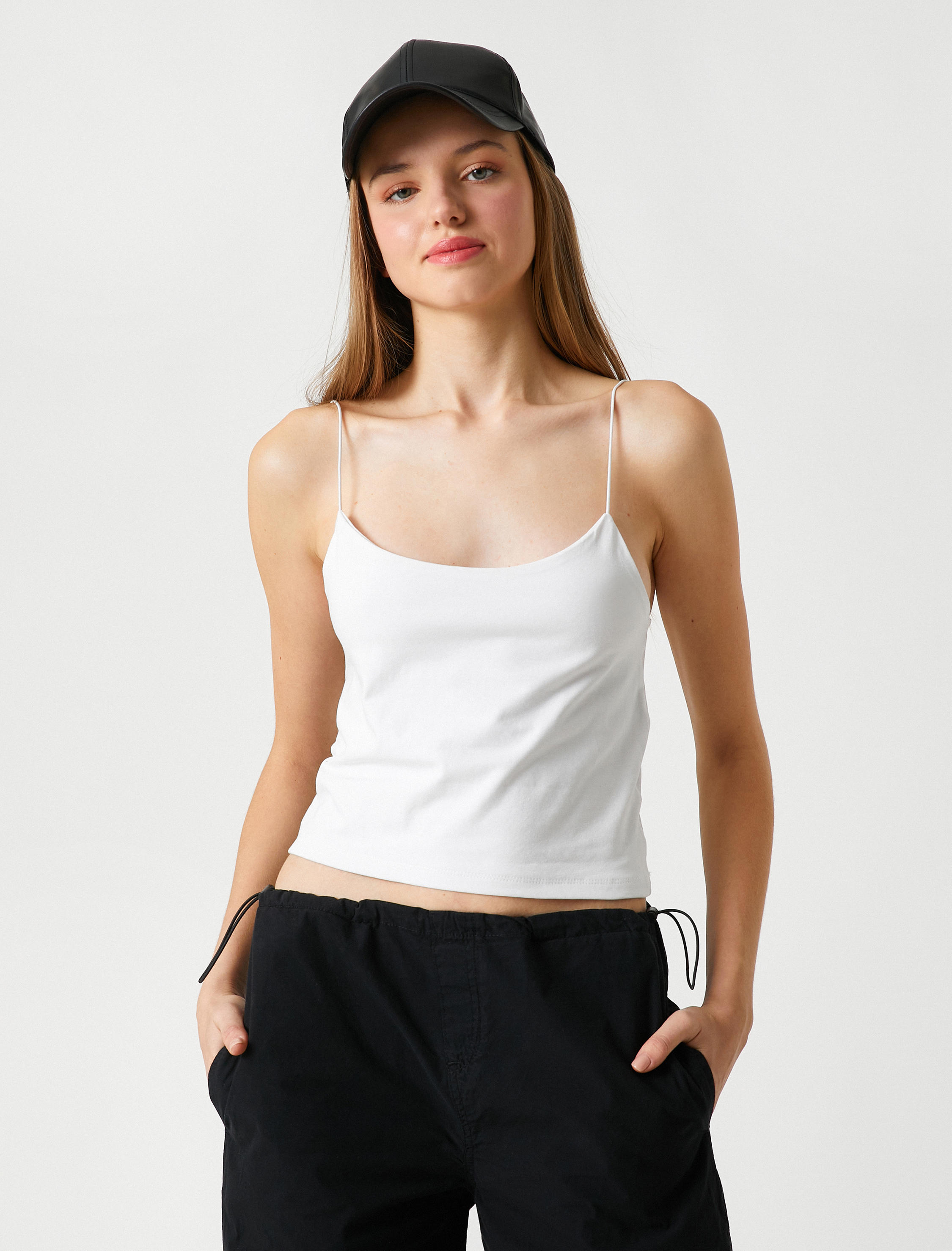   Pamuklu Atlet Dar Kesim Ribanalı Bisiklet Yaka