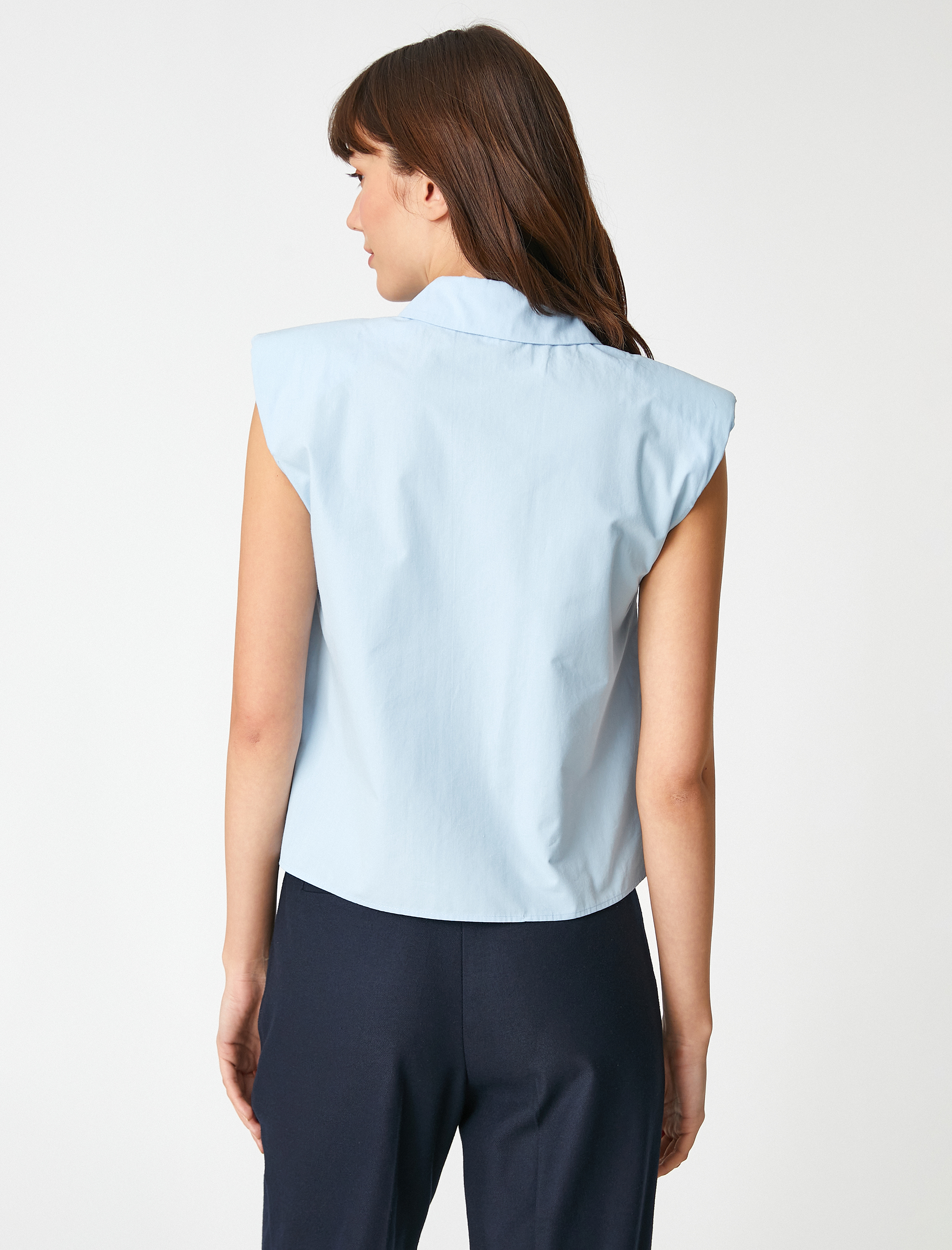   Kolsuz Gömlek Gizli Düğmeli Pamuklu