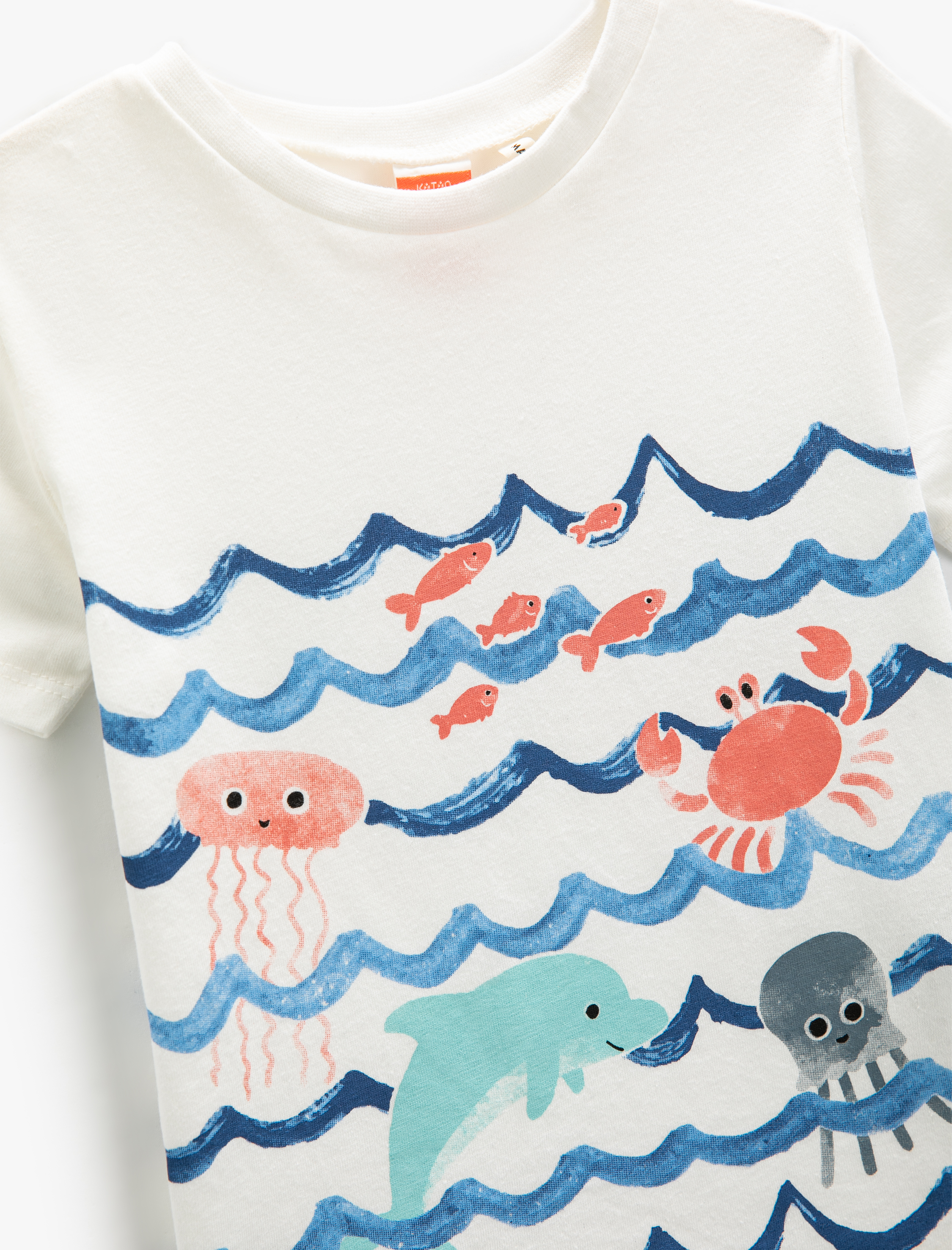  Erkek Bebek Kısa Kollu Tişört Marin Temalı Baskılı Bisiklet Yaka