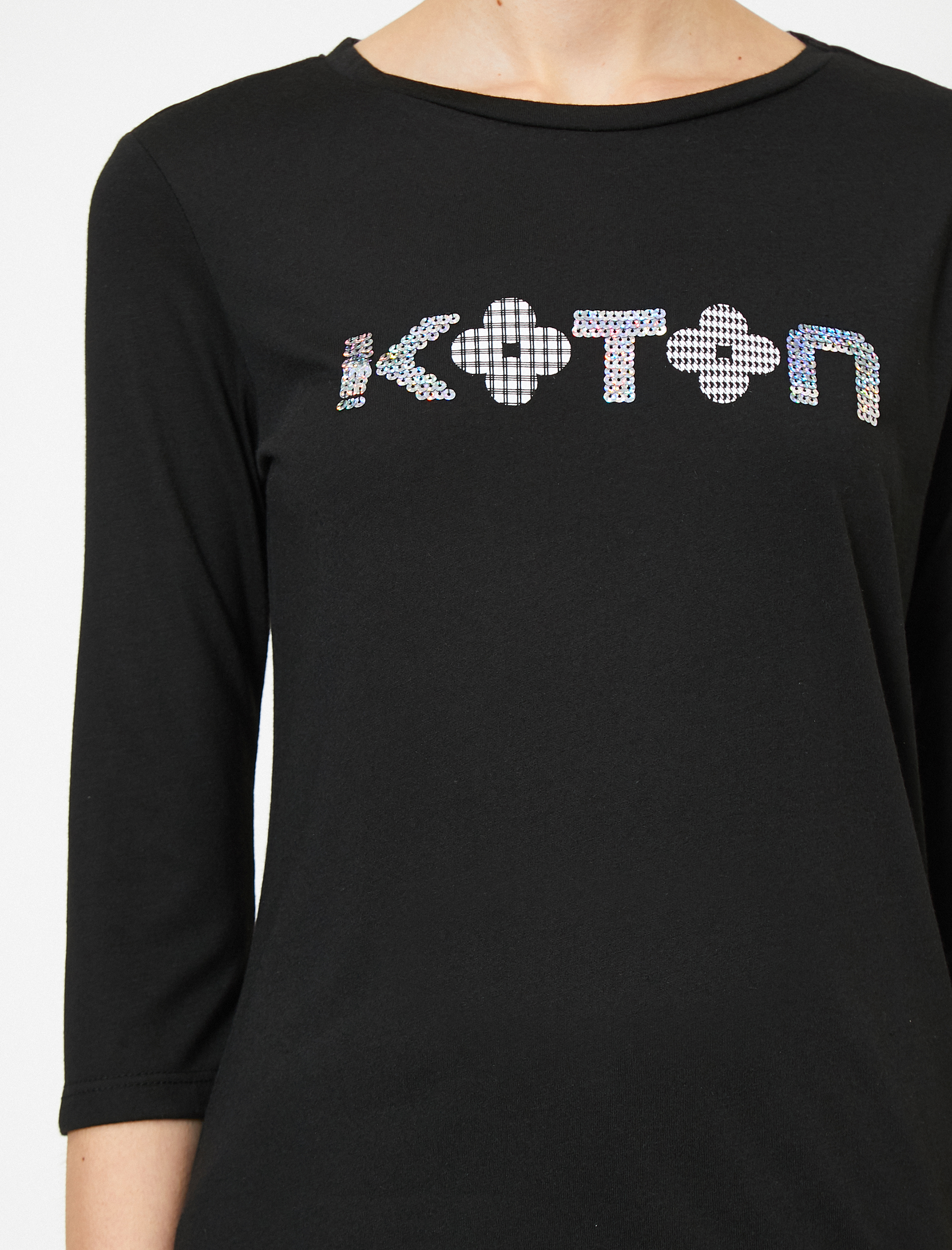 Koton Baskılı Tişört Uzun Kollu