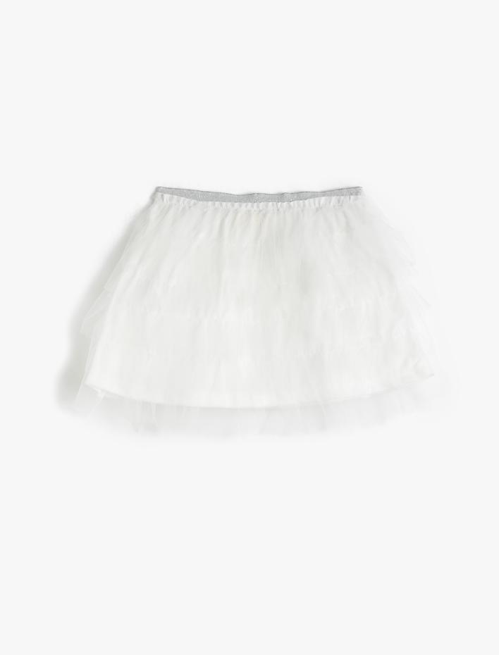 Kız Çocuk Tütü Etek Beli Lastikli Katlı Astarlı