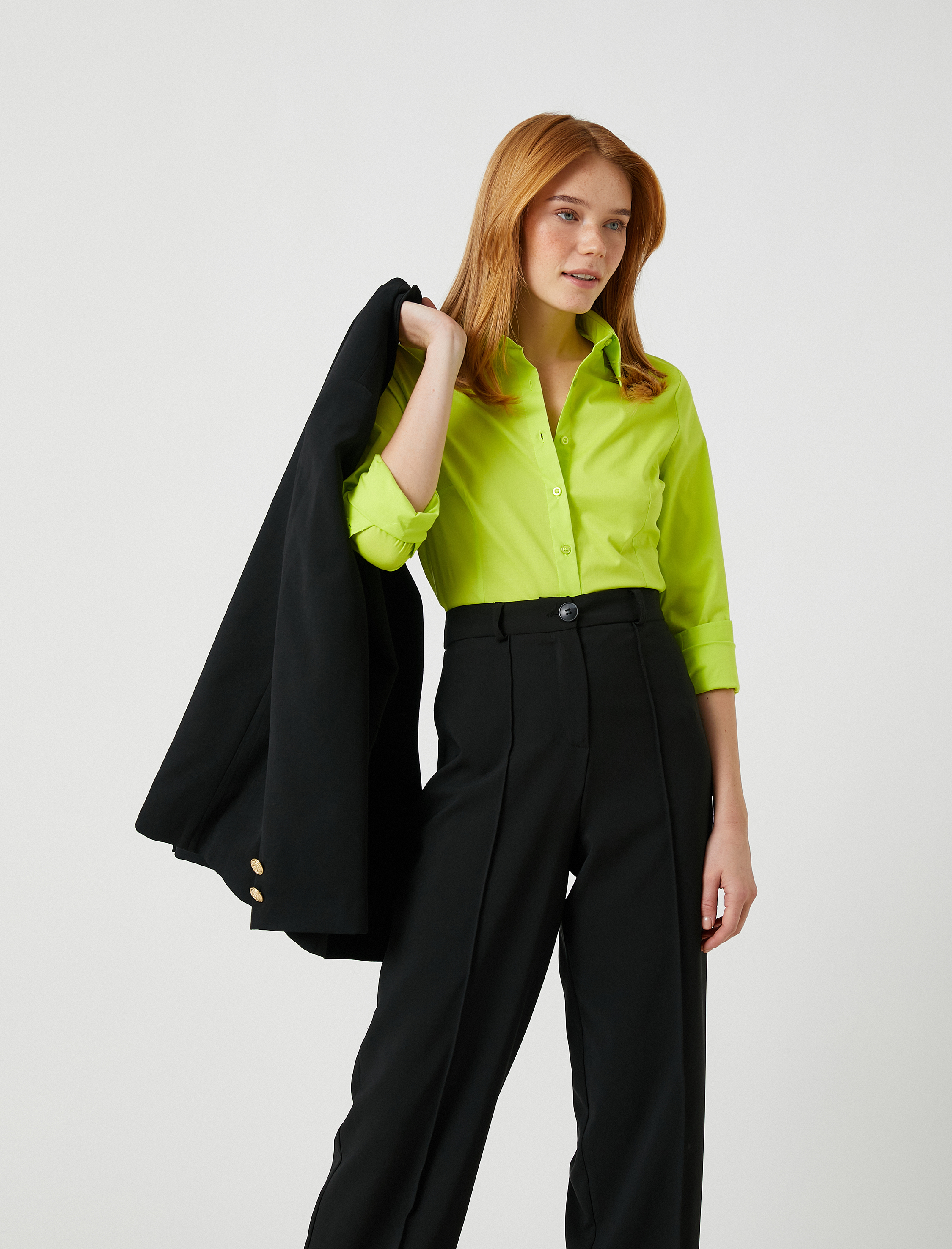   Basic Pamuklu Gömlek Uzun Kollu