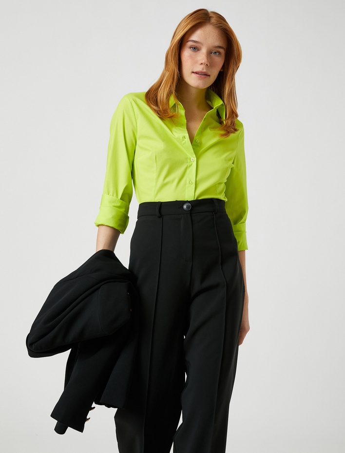  Basic Pamuklu Gömlek Uzun Kollu