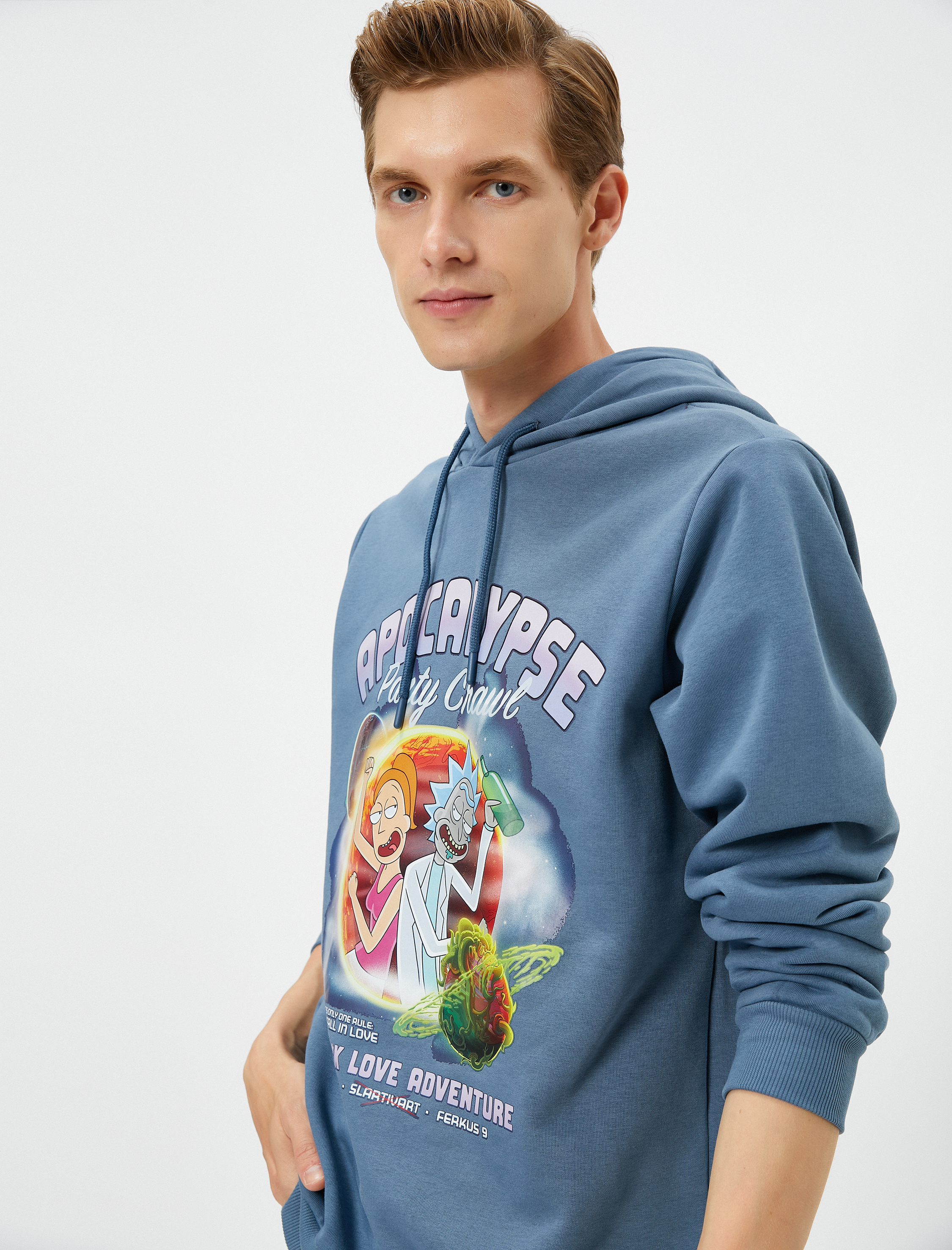   Rick and Morty Sweatshirt Şardonlu Lisanslı Baskılı