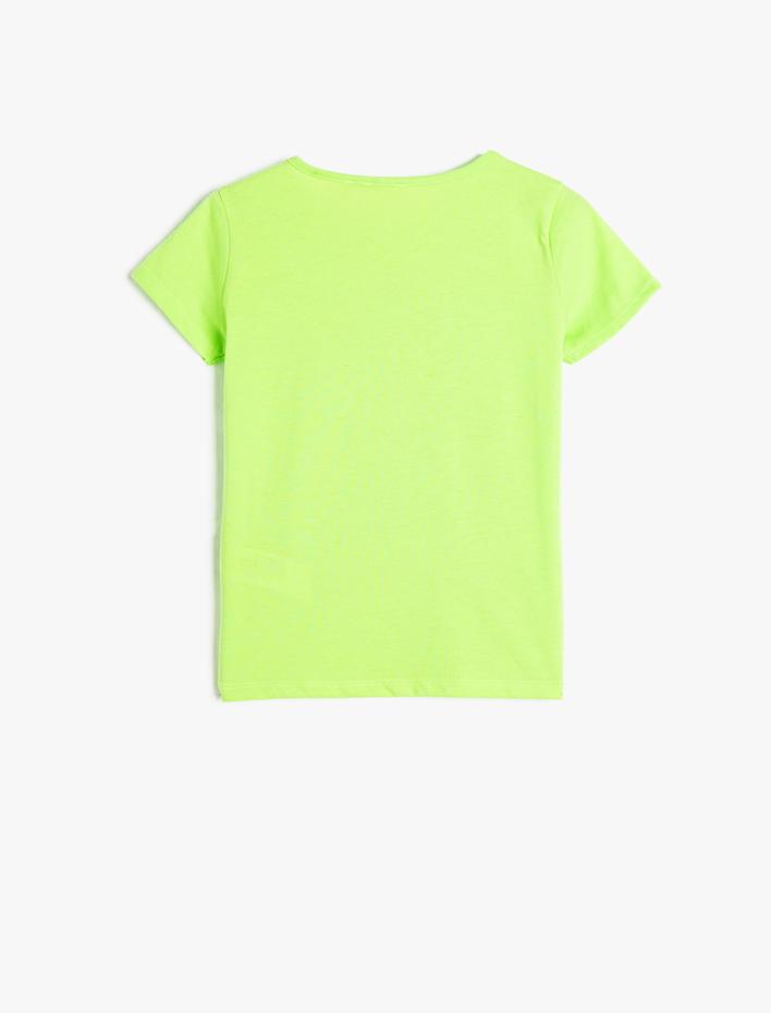 Kız Çocuk Unicorn Tişört Kısa Kollu Bisiklet Yaka