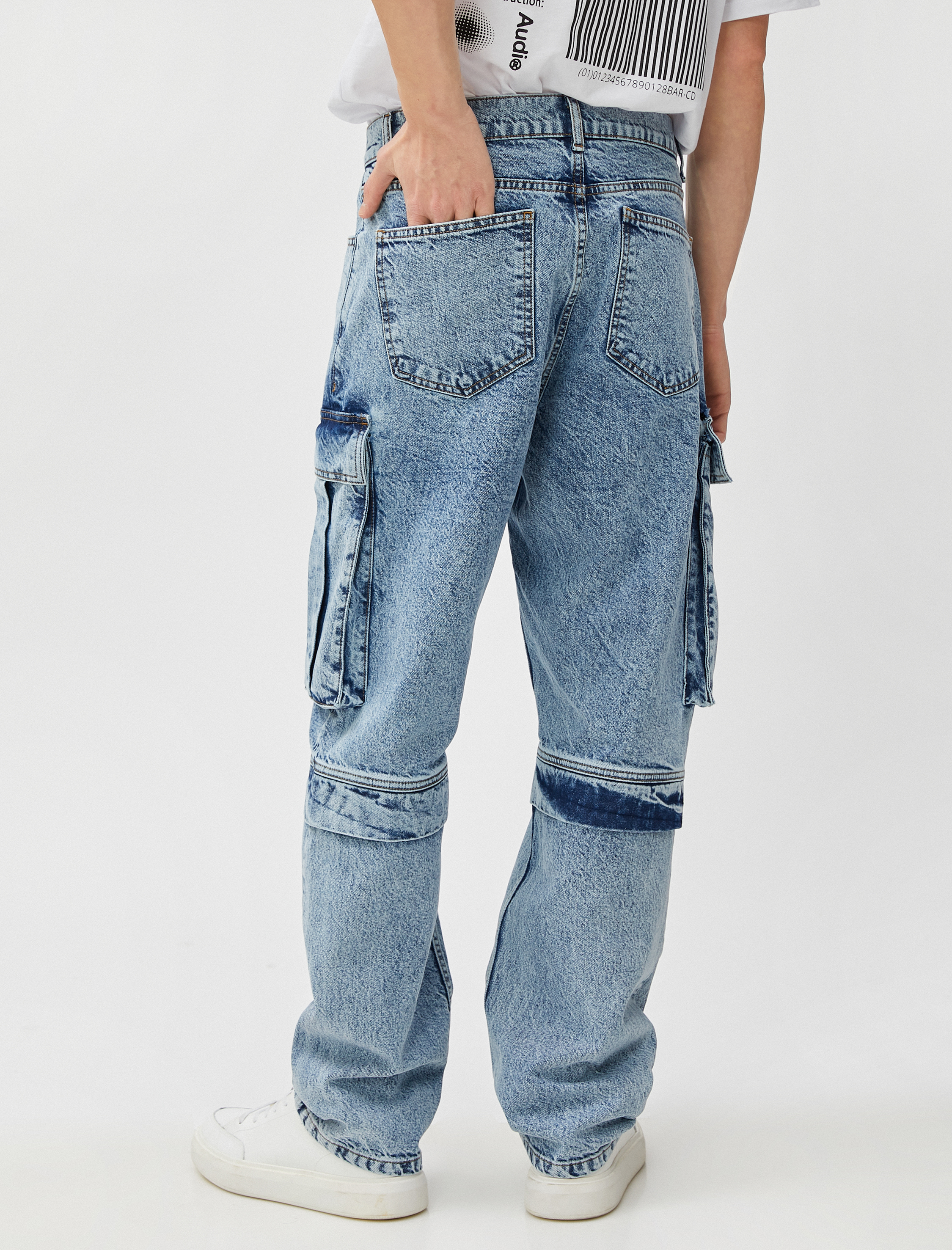   Kargo Pantolon Dikiş Detaylı Cepli Düğmeli