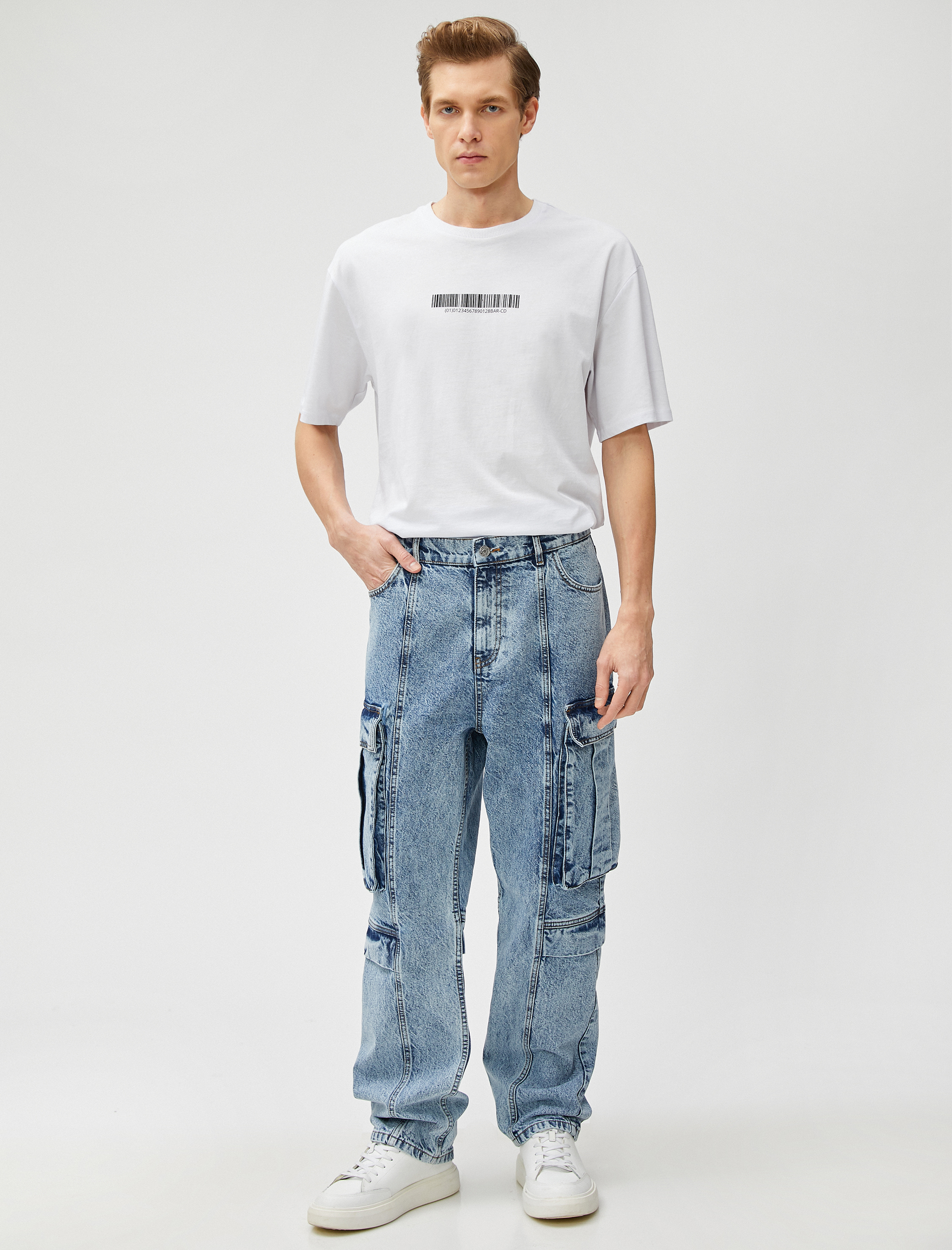   Kargo Pantolon Dikiş Detaylı Cepli Düğmeli