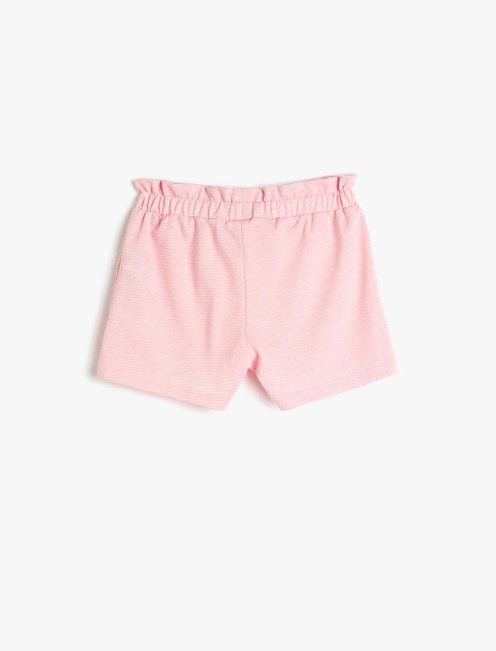 Kız Bebek Şort Beli Lastikli Fiyonk Detaylı