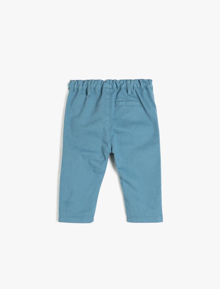 Erkek Bebek Pantolon Cepli Pamuklu Beli Ayarlanabilir Lastikli