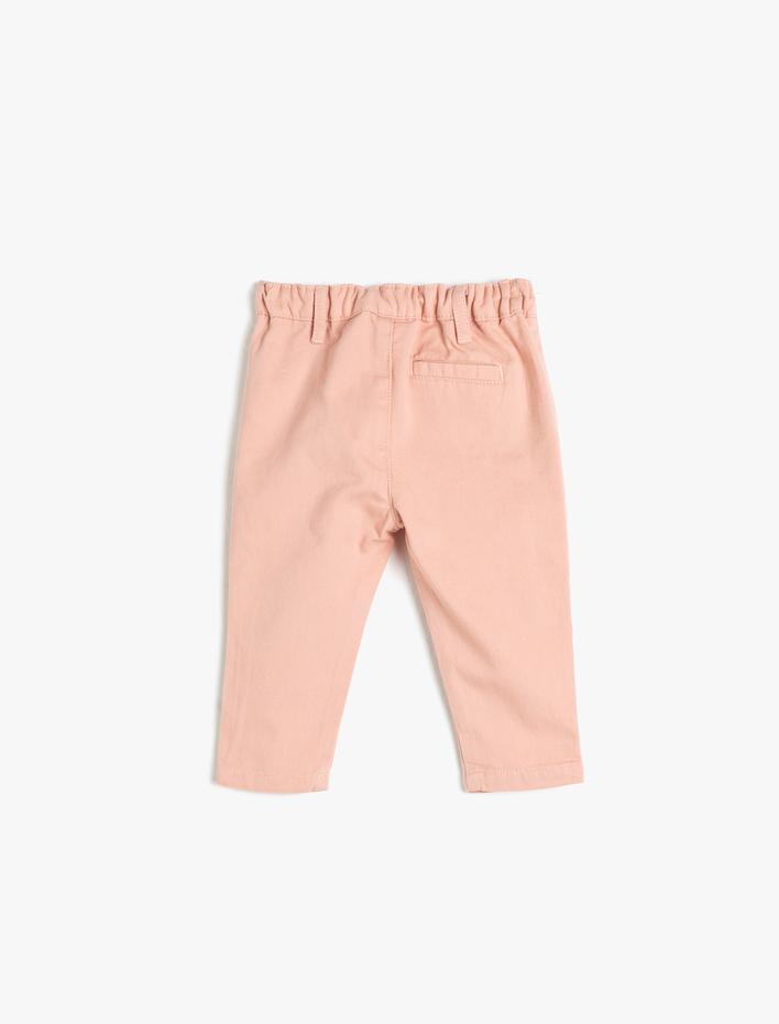 Erkek Bebek Pantolon Cepli Pamuklu Beli Ayarlanabilir Lastikli