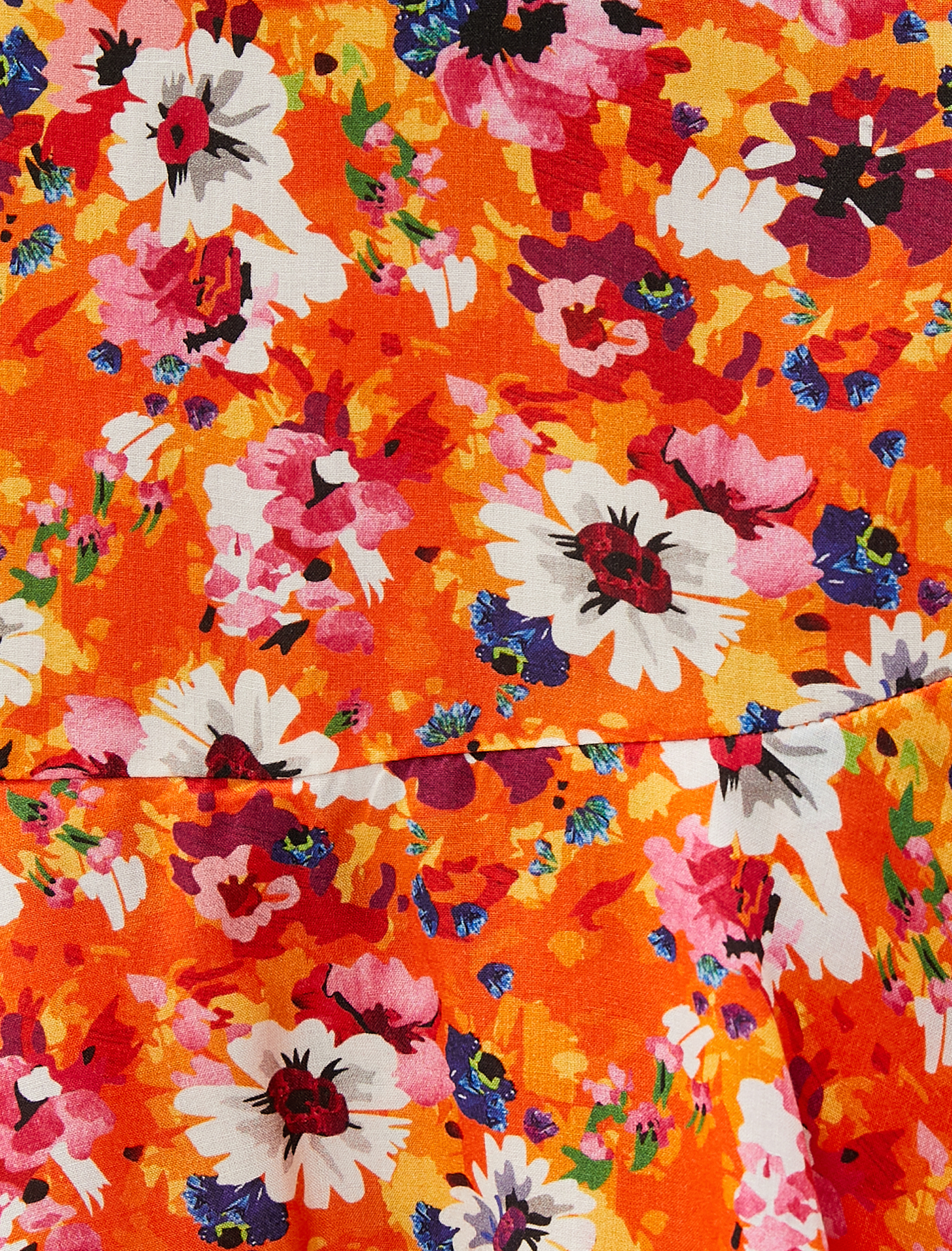   Çiçekli Mini Etek Volanlı