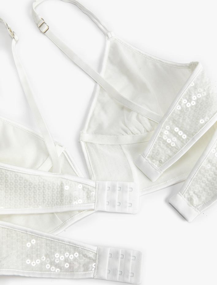  Bridal Sütyen Payetli Dolgusuz Desteksiz