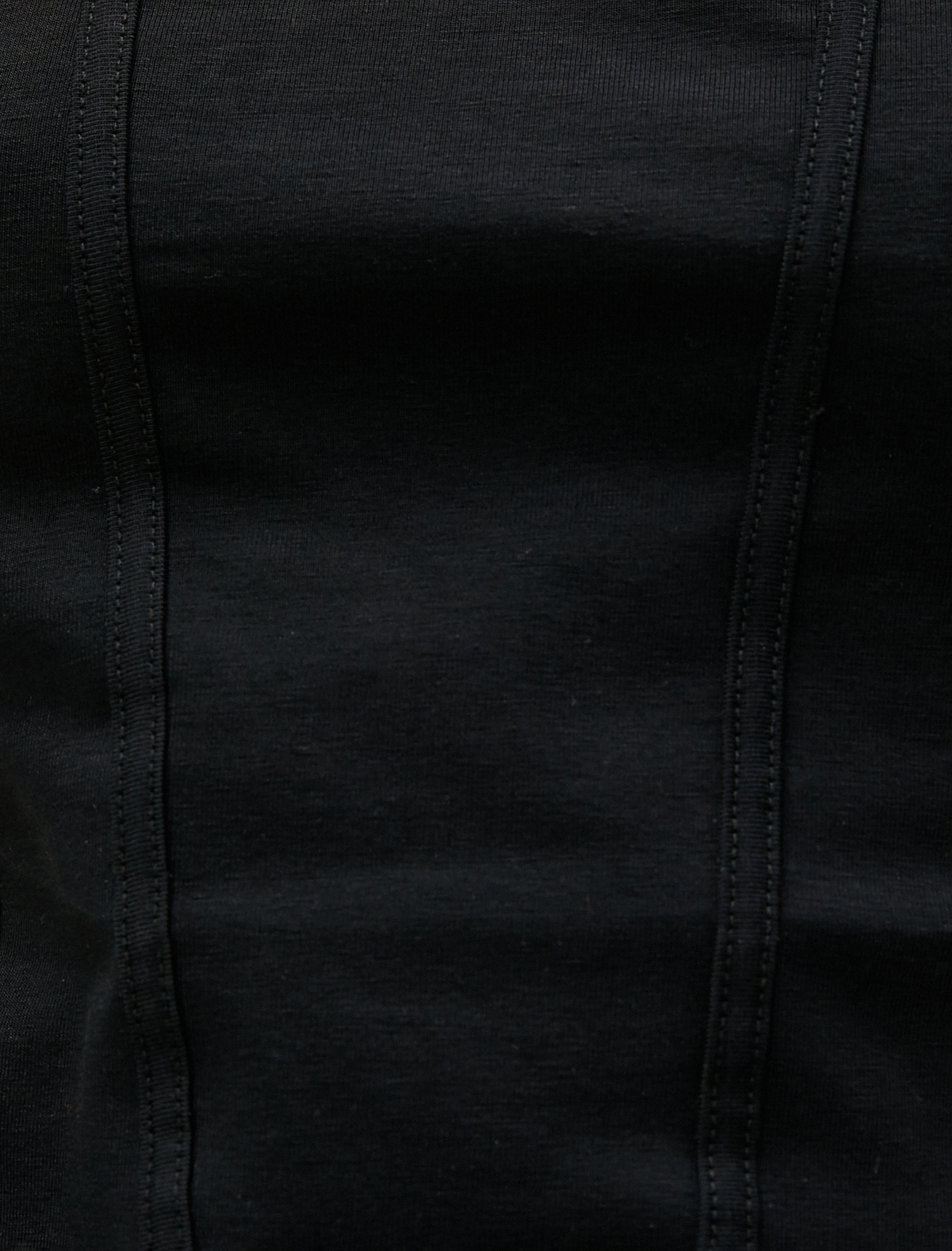   Crop Tişört Pamuklu Yuvarlak Yaka Nervürlü Kısa Kollu