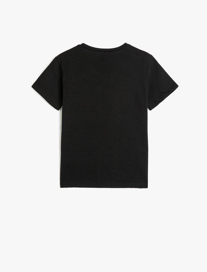 Erkek Çocuk Basic Tişört Yuvarlak Yaka Kısa Kollu Düğmeli Pamuklu