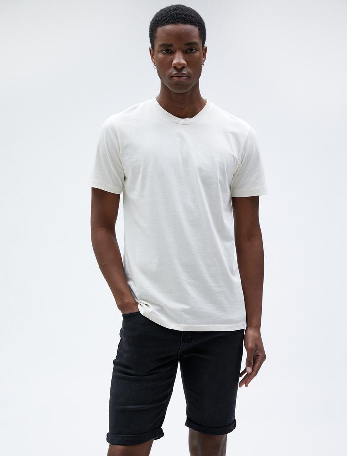  Kot Şort Düğmeli Cepli Katlı Paça Detaylı Pamuklu