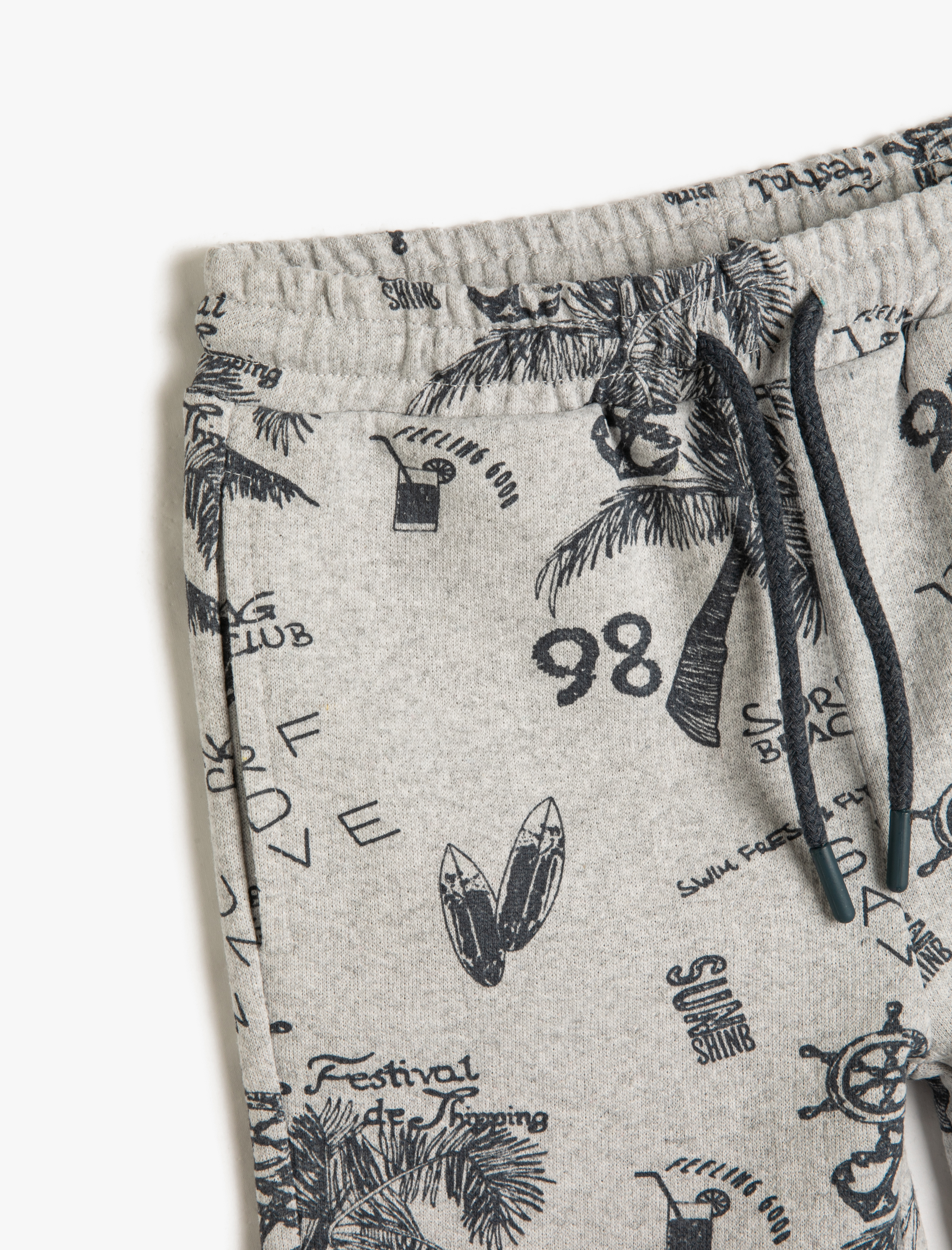  Erkek Çocuk Şort Basic Pamuklu Beli Bağlamalı Cepli