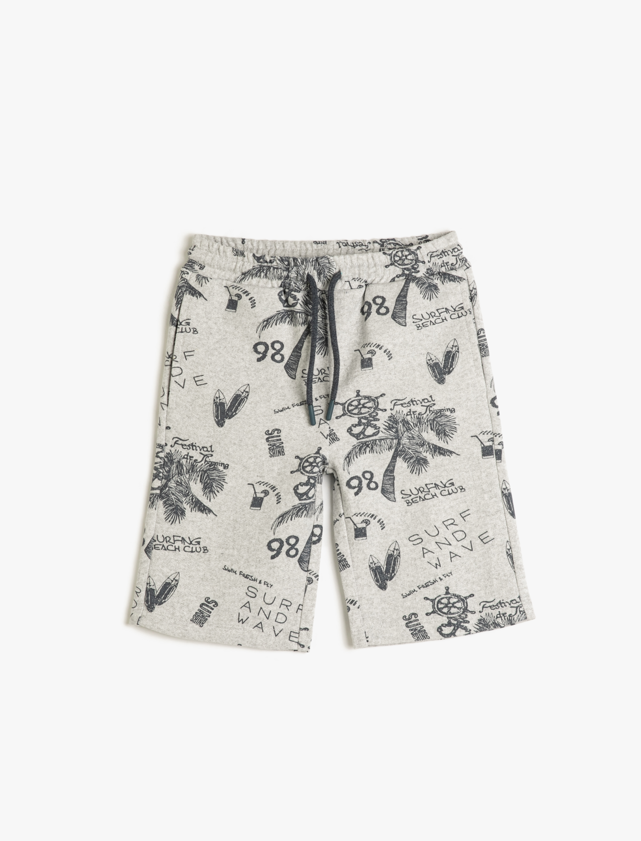  Erkek Çocuk Şort Basic Pamuklu Beli Bağlamalı Cepli