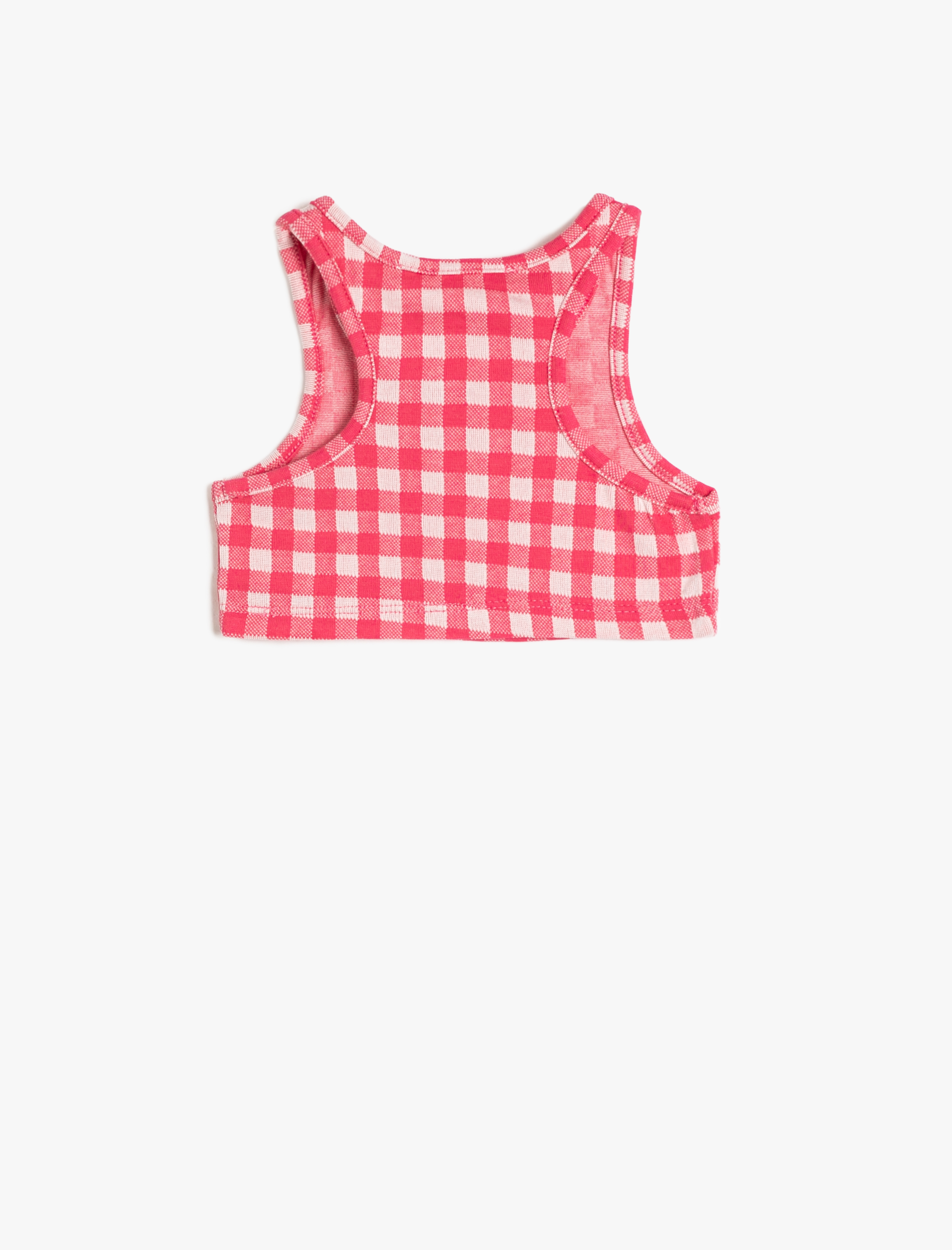  Kız Çocuk Crop Atlet Kolsuz Yuvarlak Yaka Pamuk Karışımlı