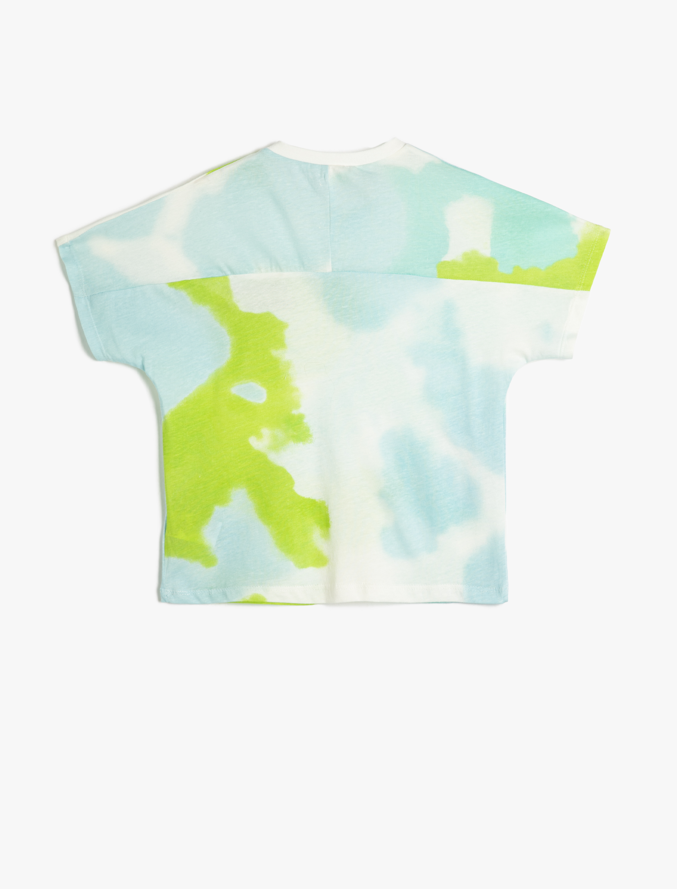  Erkek Çocuk Tişört Kısa Kollu Batik Desenli Bisiklet Yaka Pamuklu