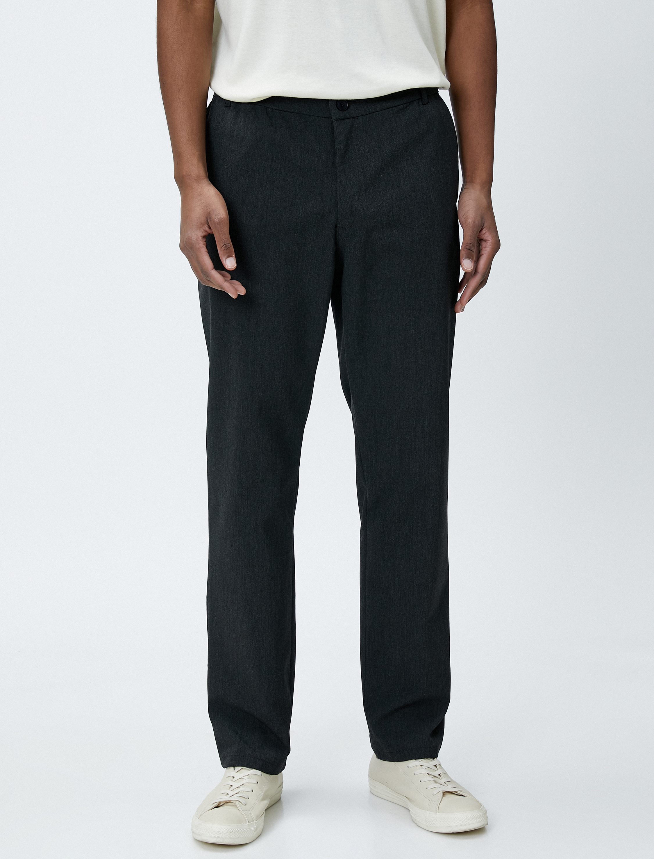   Klasik Pantolon Slim Fit Düğmeli Cep Detaylı