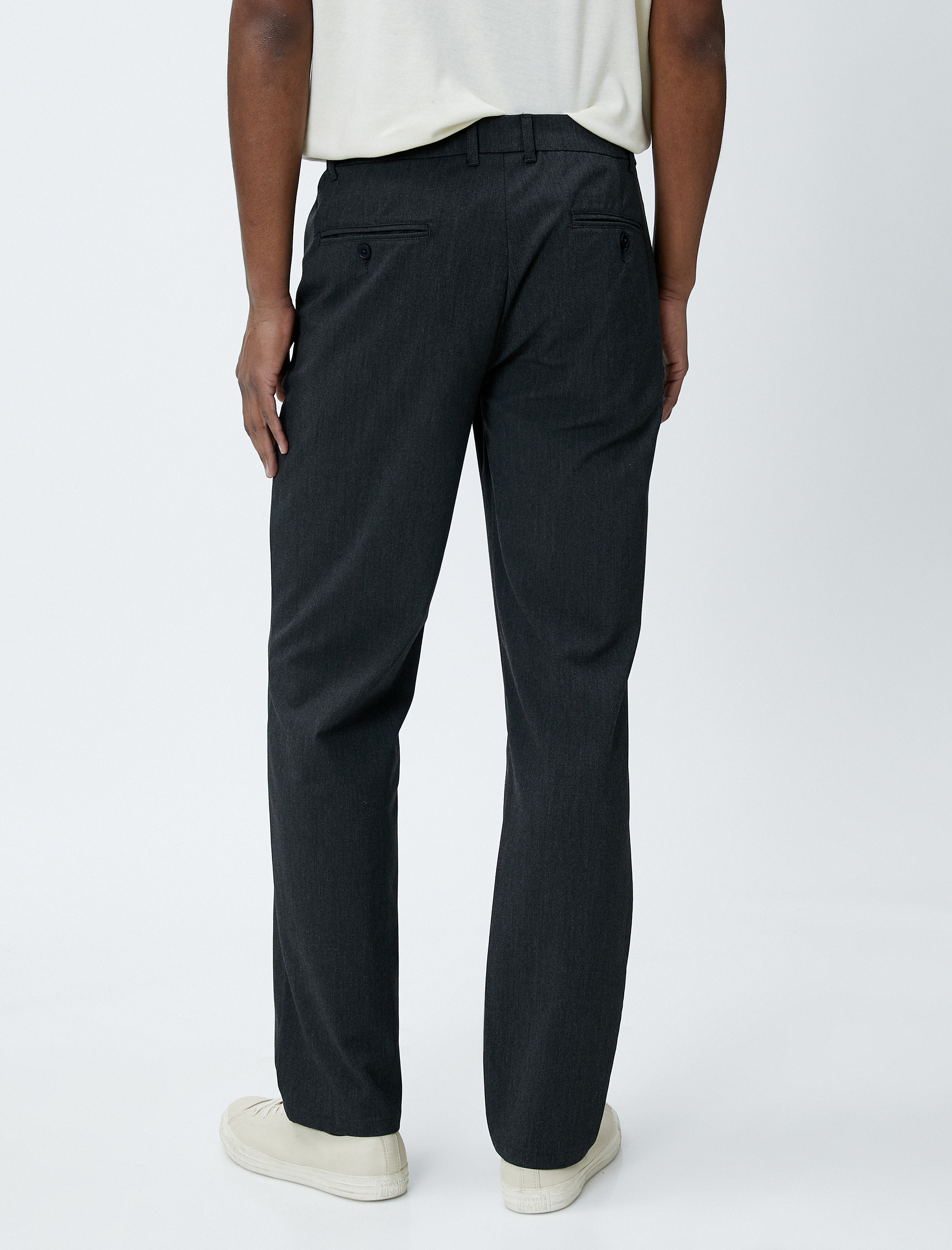   Klasik Pantolon Slim Fit Düğmeli Cep Detaylı