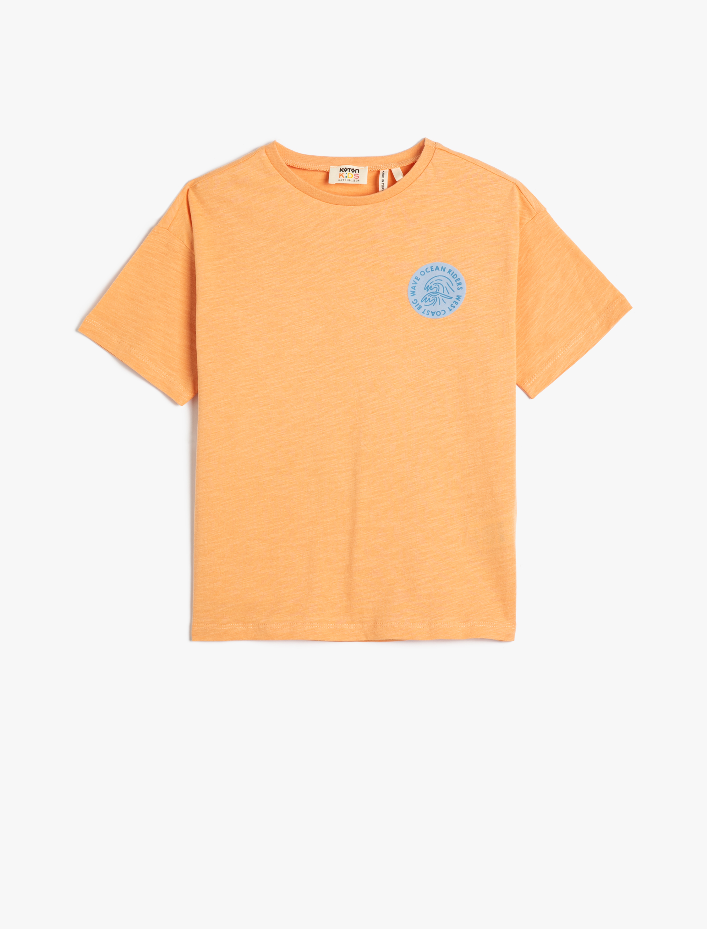  Erkek Çocuk Tişört Kısa Kollu Bisiklet Yaka Baskı Detaylı Pamuklu