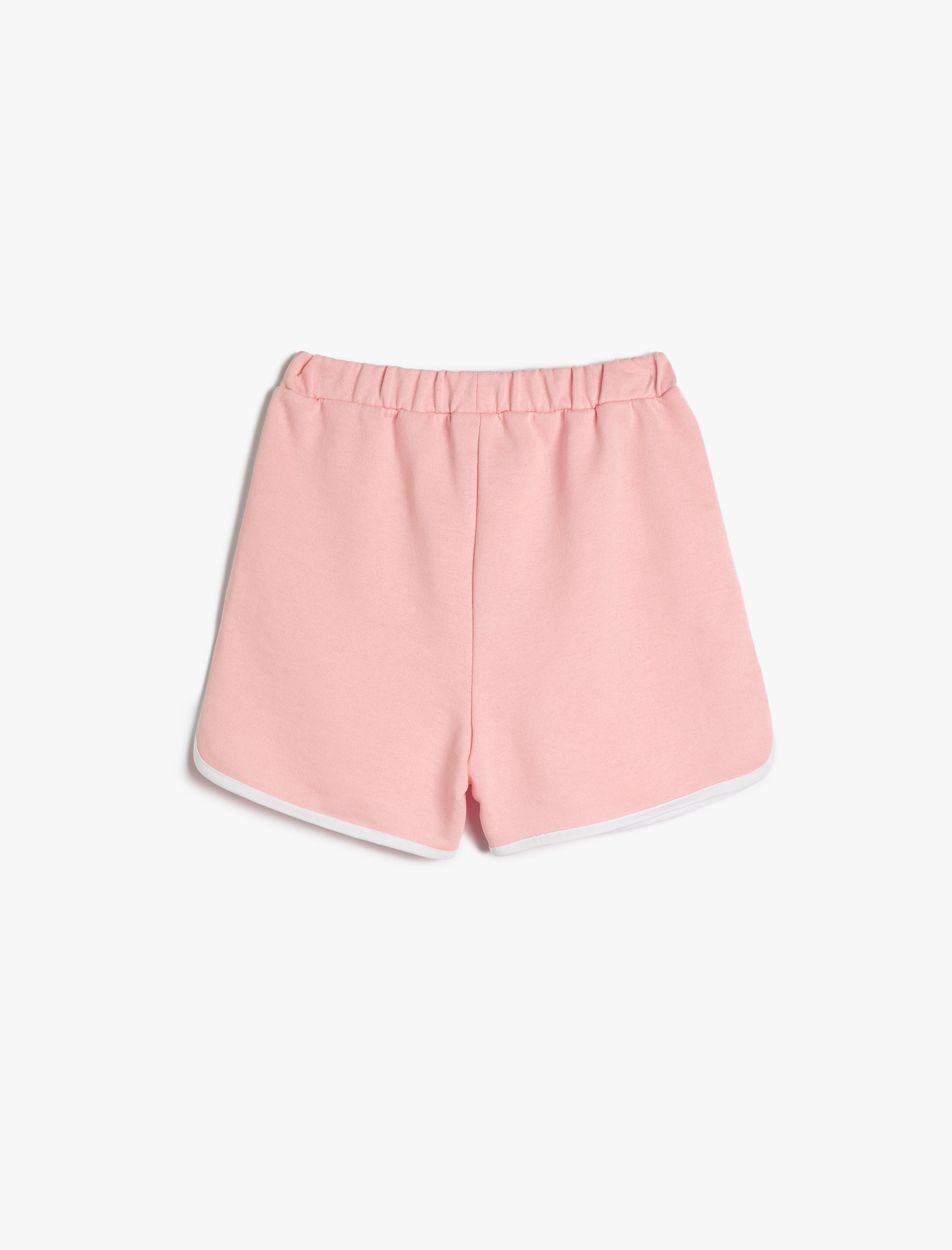  Kız Çocuk Şort Beli Bağlamalı Şerit Detaylı Baskılı Pamuklu