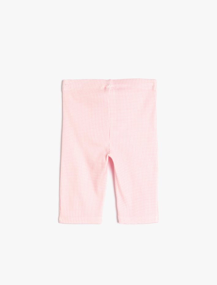 Kız Çocuk Biker Tayt Beli Lastikli Fitilli Pamuklu