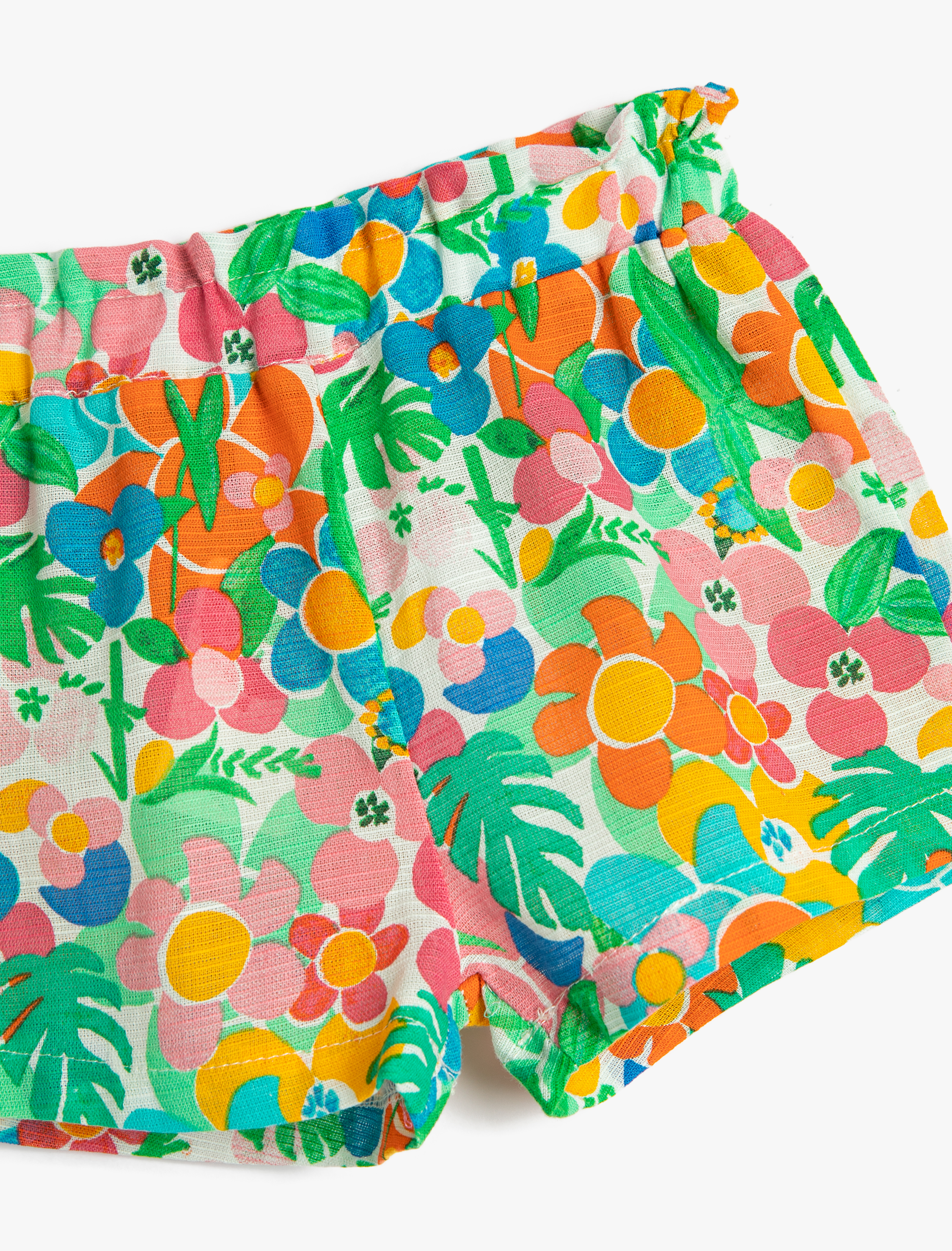 Kız Bebek Şort Çiçekli Beli Lastikli