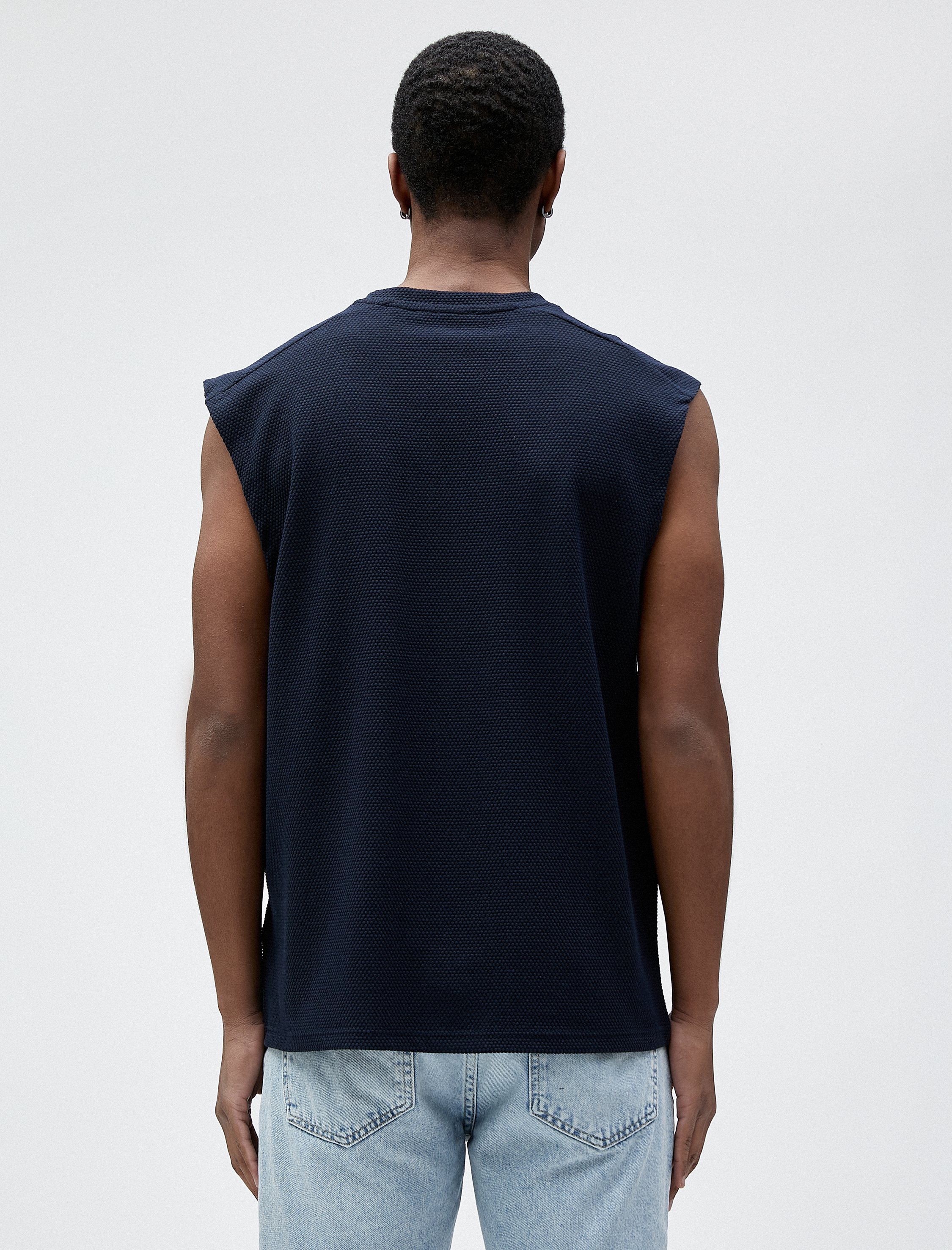   Kolsuz Tişört Slogan İşlemeli Dokulu Bisiklet Yaka