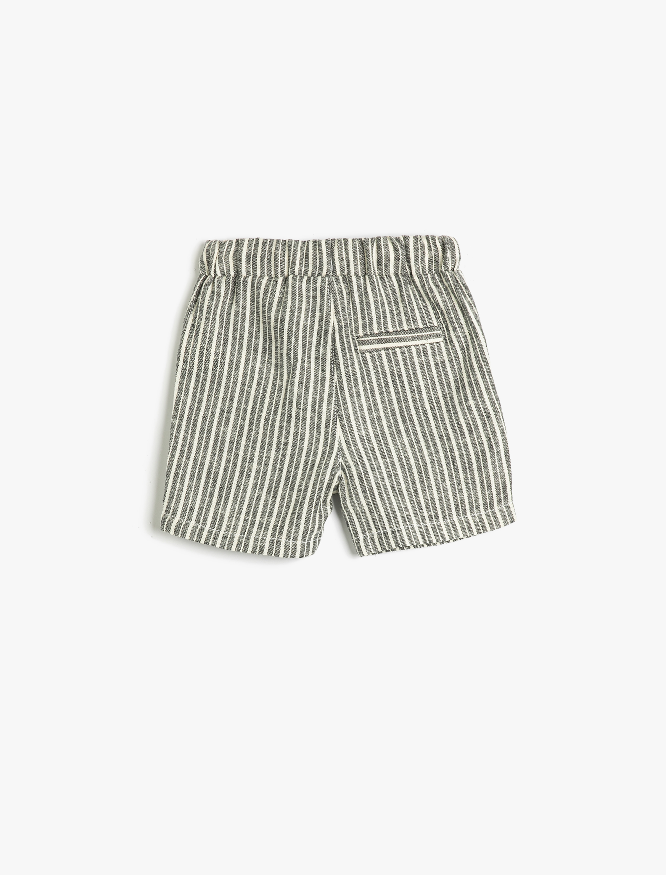  Erkek Bebek Keten Şort Cepli Beli Lastikli Bağlamalı