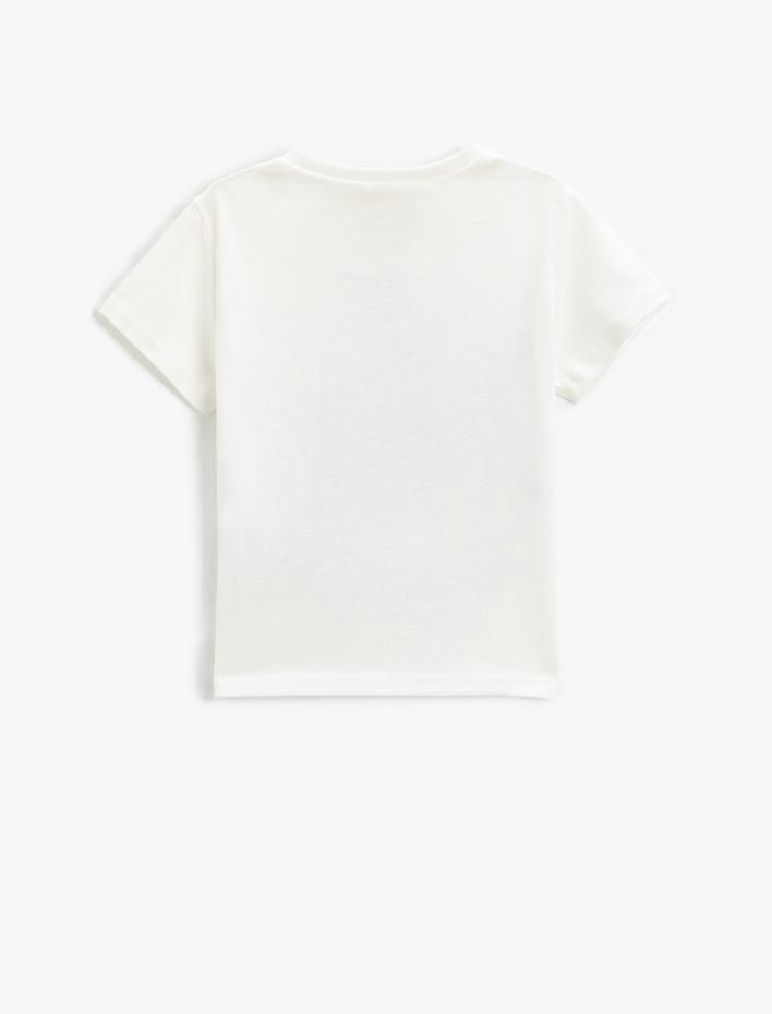 Kız Çocuk Stitch Tişört Kısa Kollu Bisiklet Yaka Lisanslı