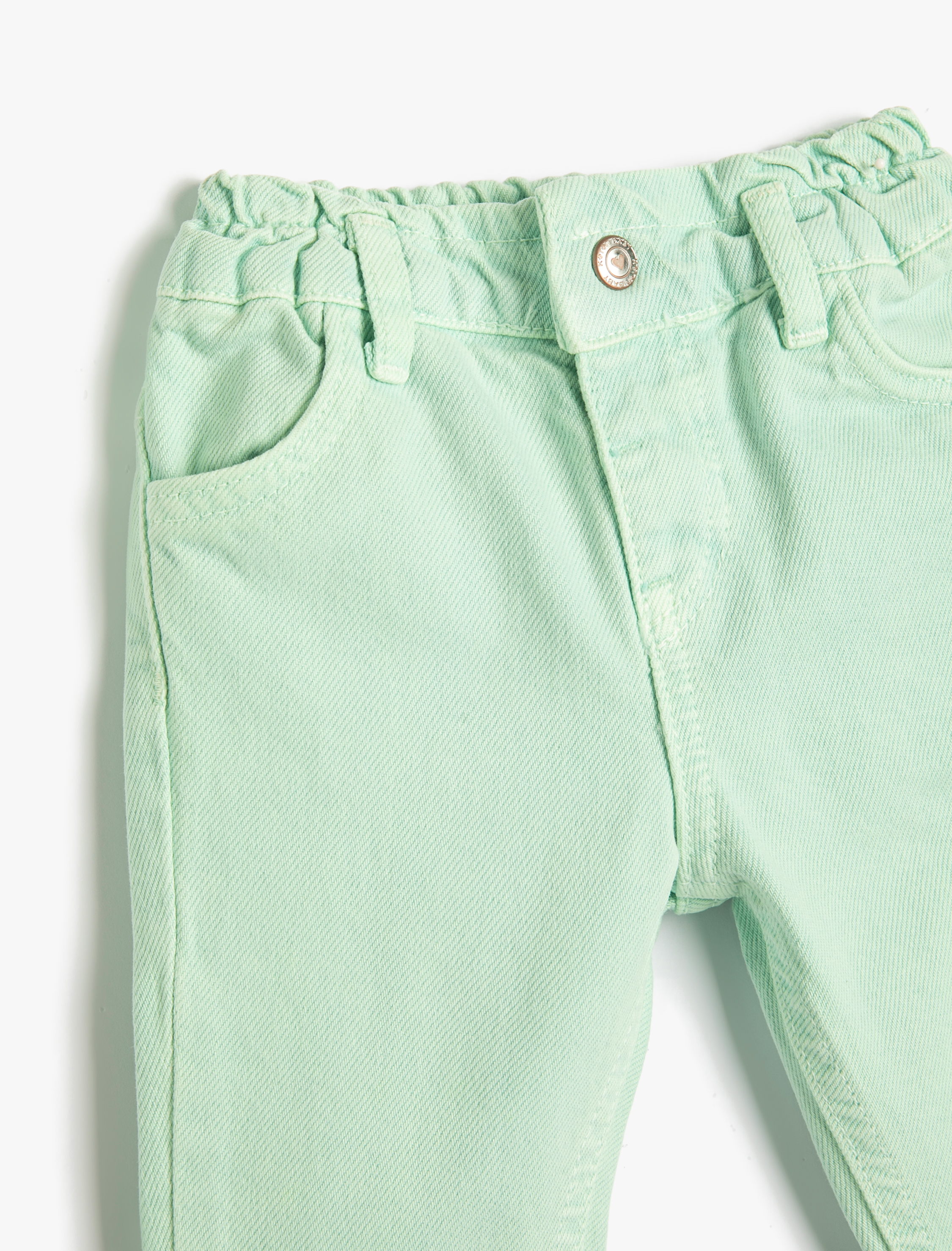  Kız Bebek Pantolon Cepli Pamuklu Beli Lastikli