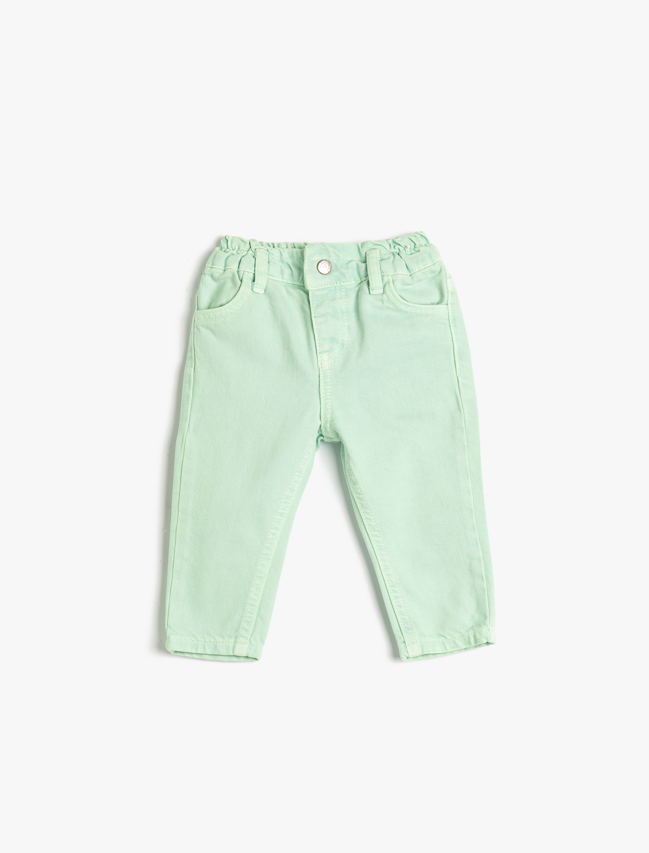 Kız Bebek Pantolon Cepli Pamuklu Beli Lastikli